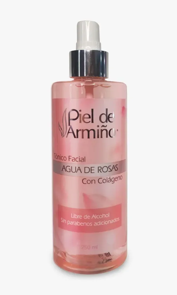 Agua de Rosas con Colágeno Tónico Facial Spray 250 ml - Piel de Armiño