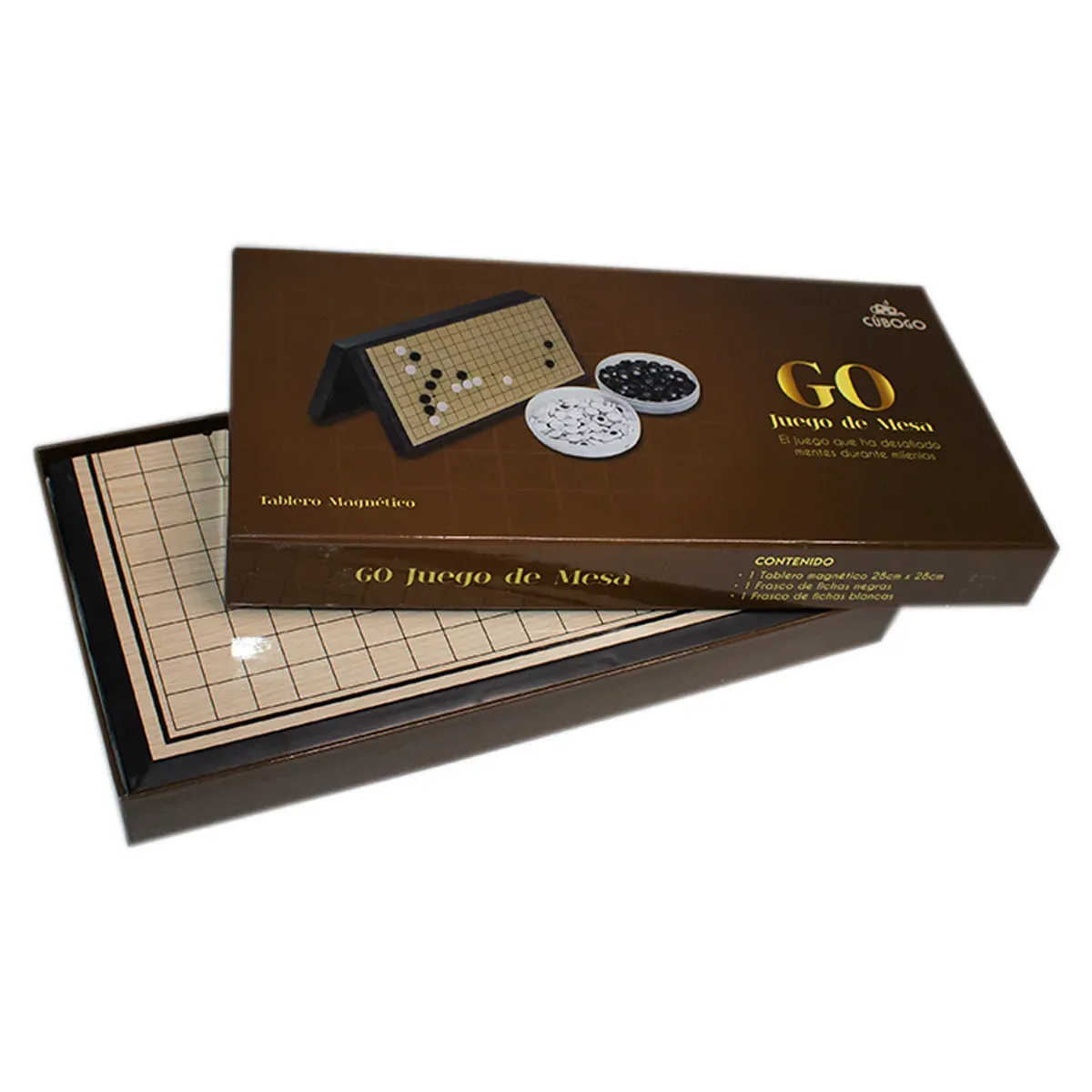 Juego Go Weiqi Gomoku Magnético 28x28cm Plegable Portátil