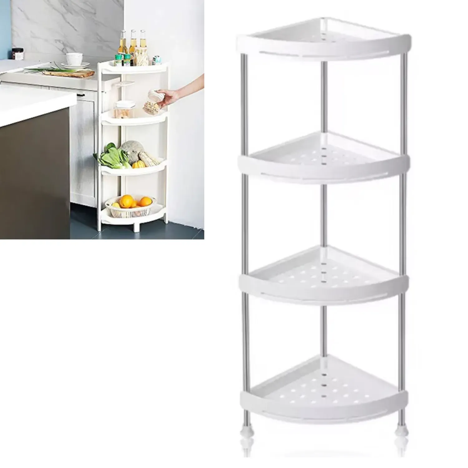 Organizador Esquinero De Cocina, Baño, Dormitorio 4 Niveles Multiusos