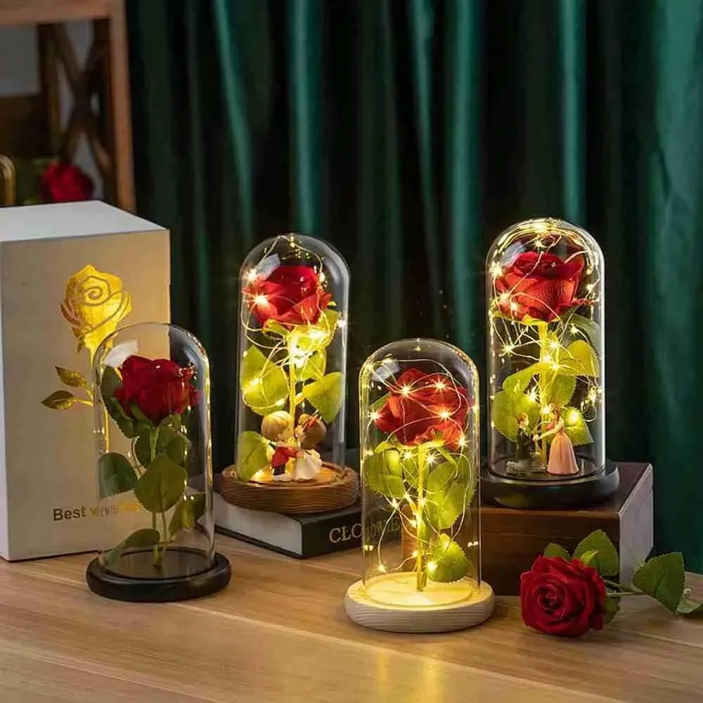 Rosas eterna preservadas led