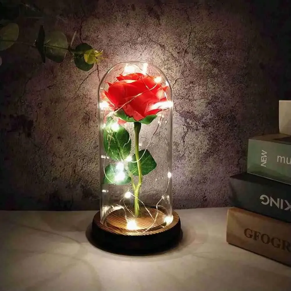 Rosas eterna preservadas led