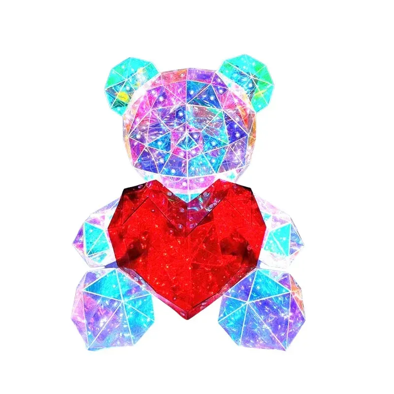 Oso decorativo led corazón rojo