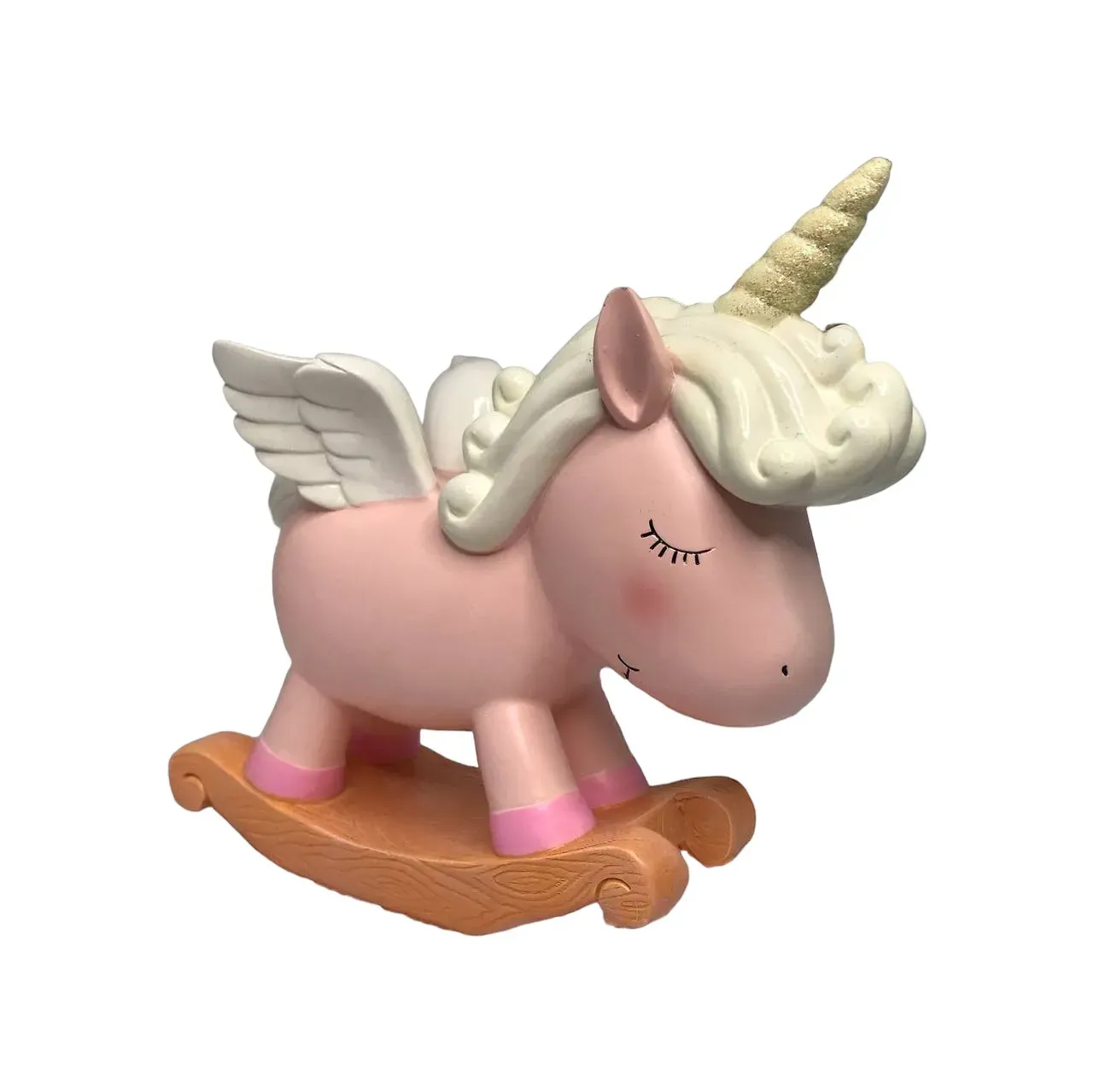 Unicornio alado decorativo rosa