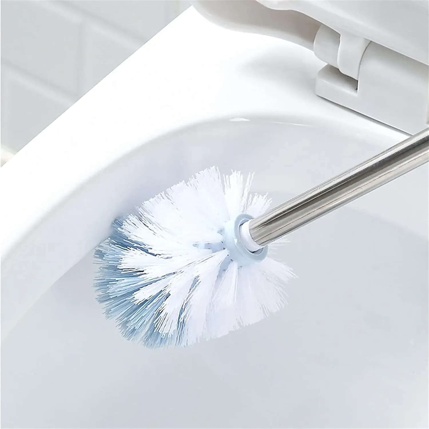 Cepillo para baño en acero inoxidable azul