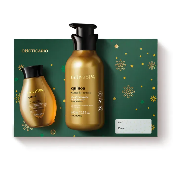 oBoticario Kit Quinoa Nativa Spa: Crema Hidratante Quinoa 400ml y Aceite Corporal Quinoa 200ml