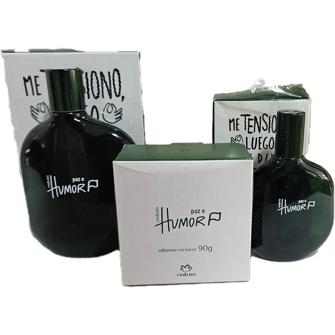 Natura Kit de Regalo Hombre Humor Paz e Humor : Perfume Paz e Humor 75ml, Perfume Paz e Humor 25ml y Jabón en Barra por 1 unidad Paz e Humor.