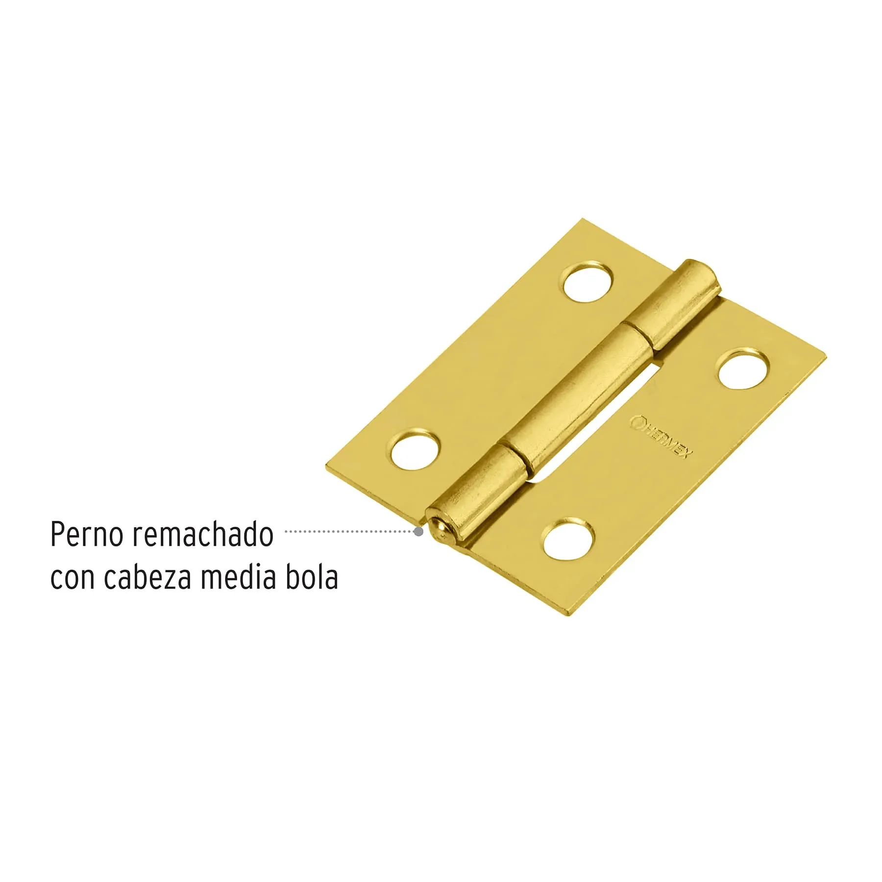 Caja De 20 Bisagras Rectangulares De 3.8 Cm, Acero Latonado Hermex