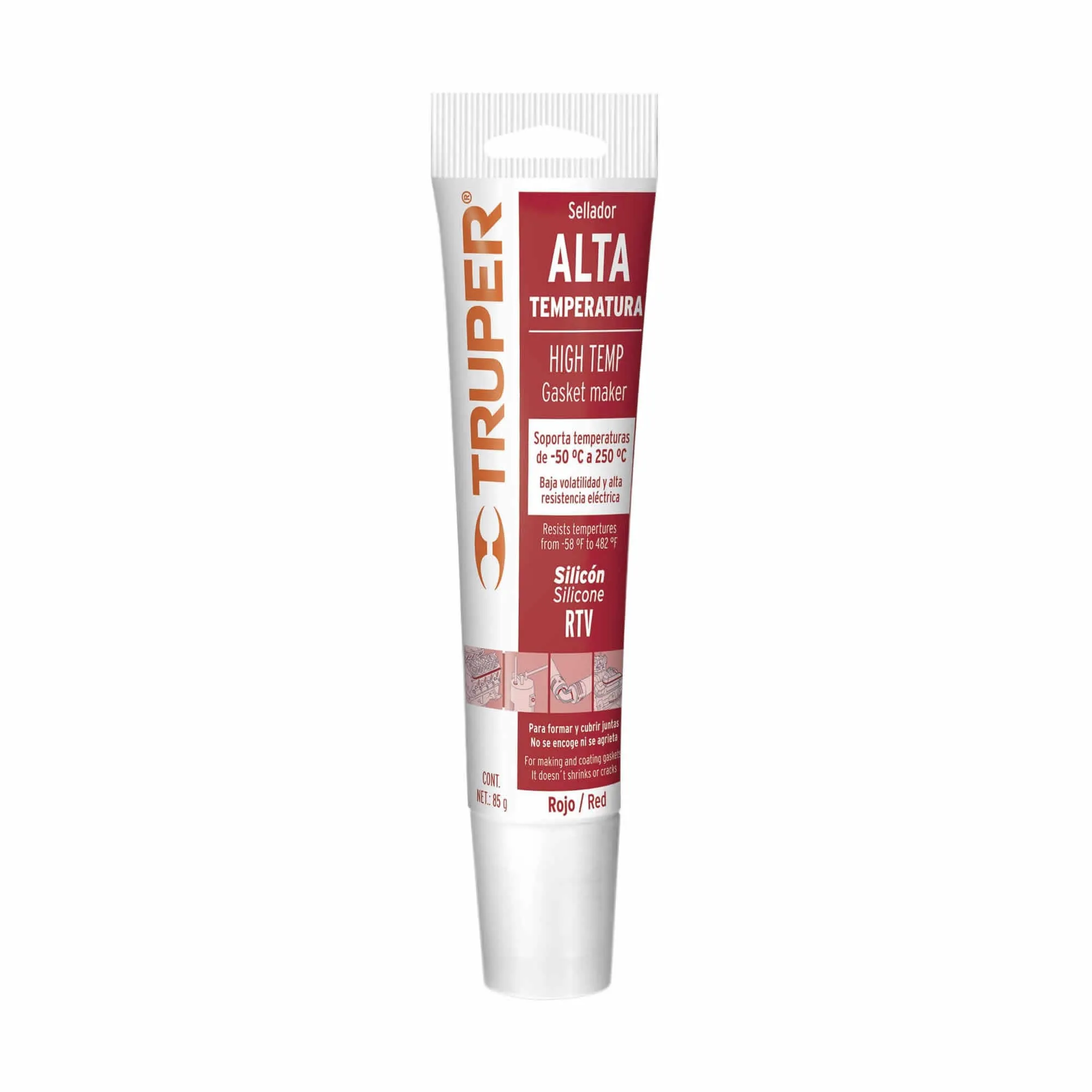 Silicona Altas Temperaturas Para Varios Usos 85 Gr, Roja Truper