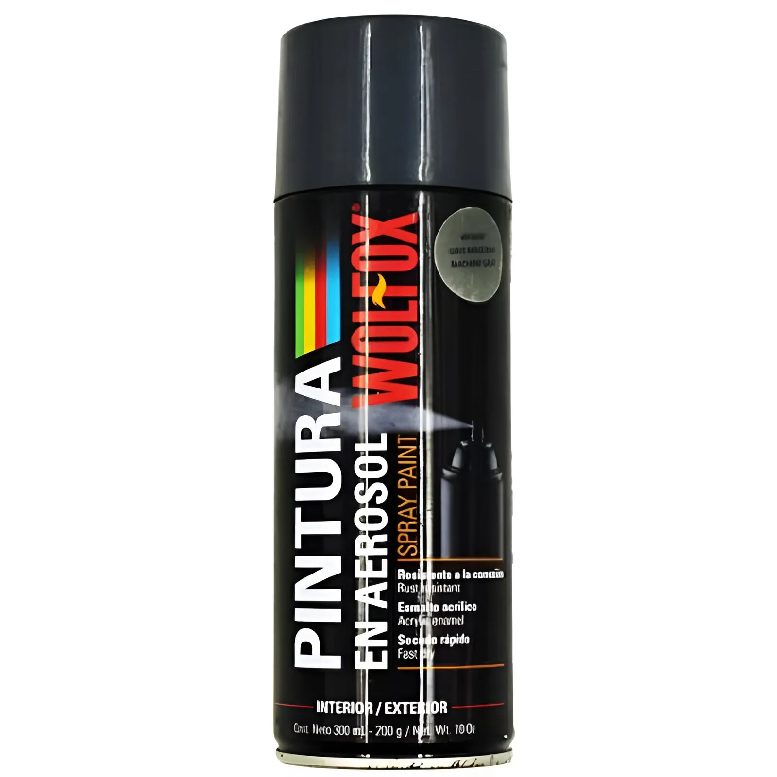 Pintura Aerosol Gris Máquina Wolfox 400 Ml Sin Plomo