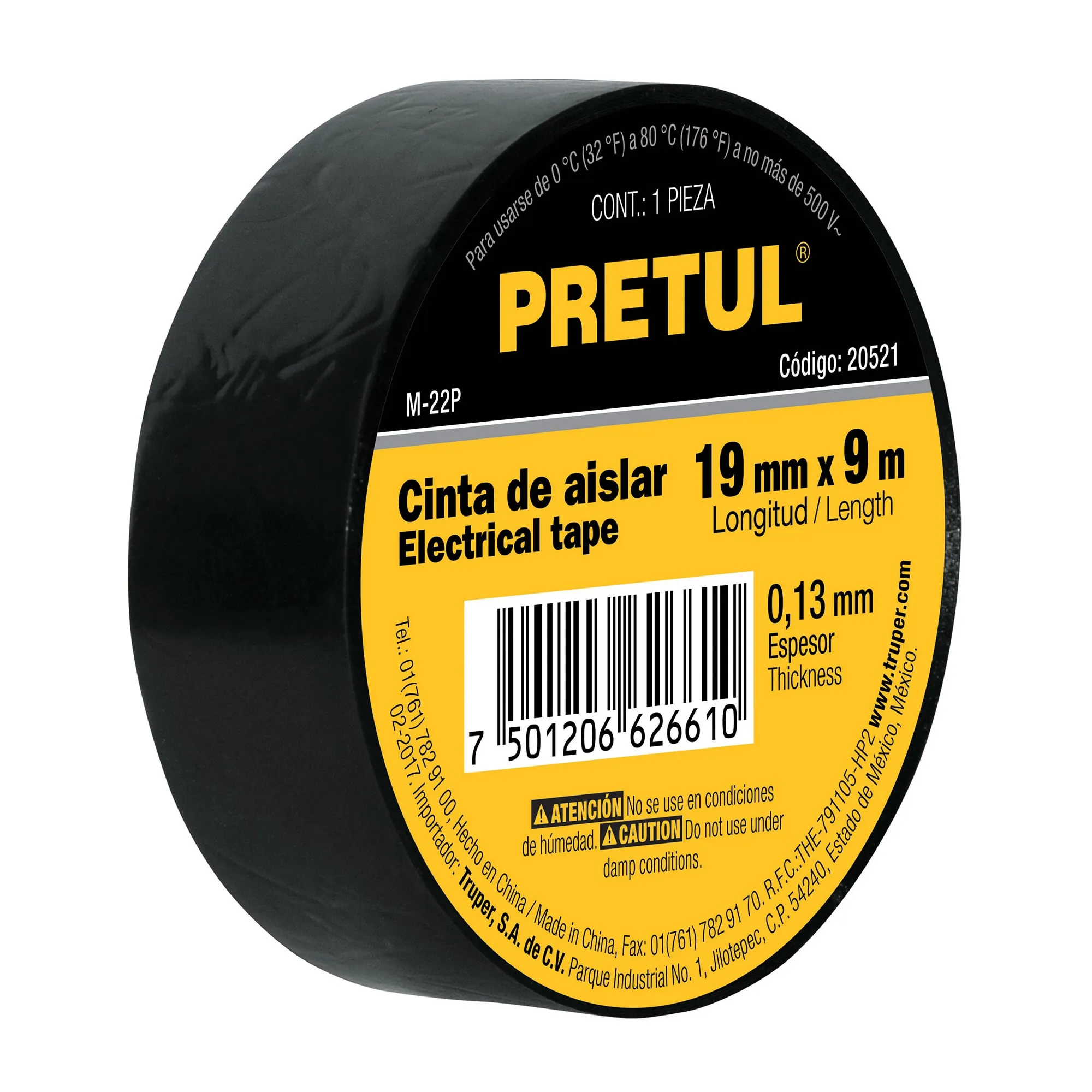 Cinta De Aislar Hogar De Pvc Negra De 9 M X 19 Mm Pretul