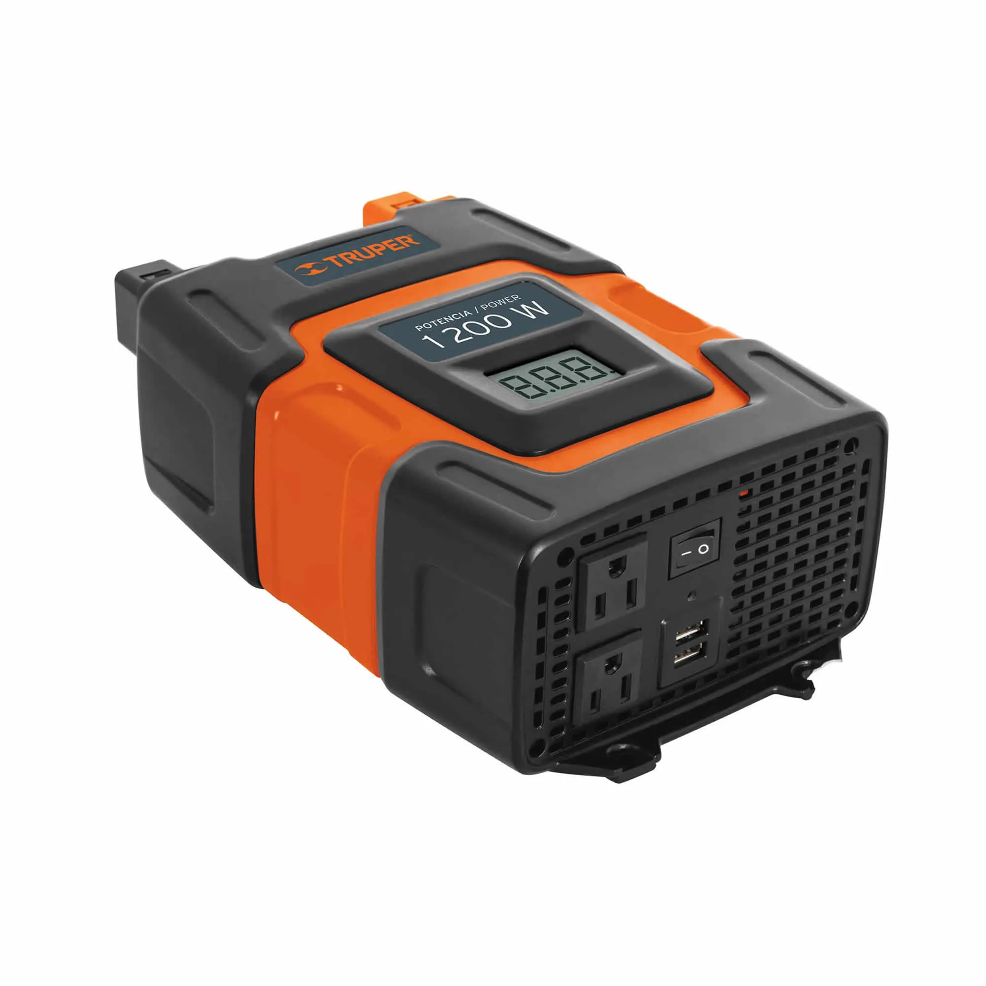 Inversor De Corriente 1200 W Para Carro Con Usb Y 2 Enchufes Truper