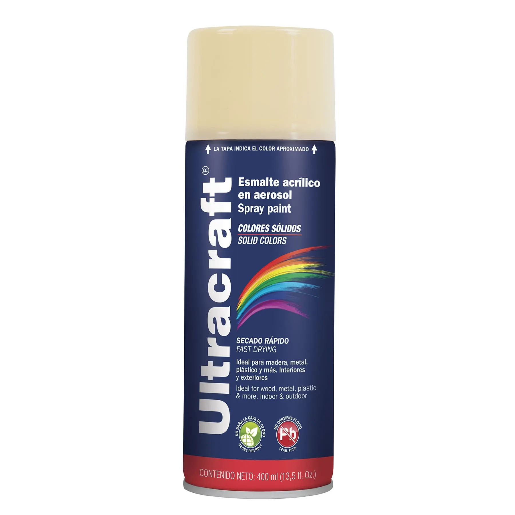 Pintura Marfíl En Aerosol De 400 Ml, Secado Rápido Ultracraft