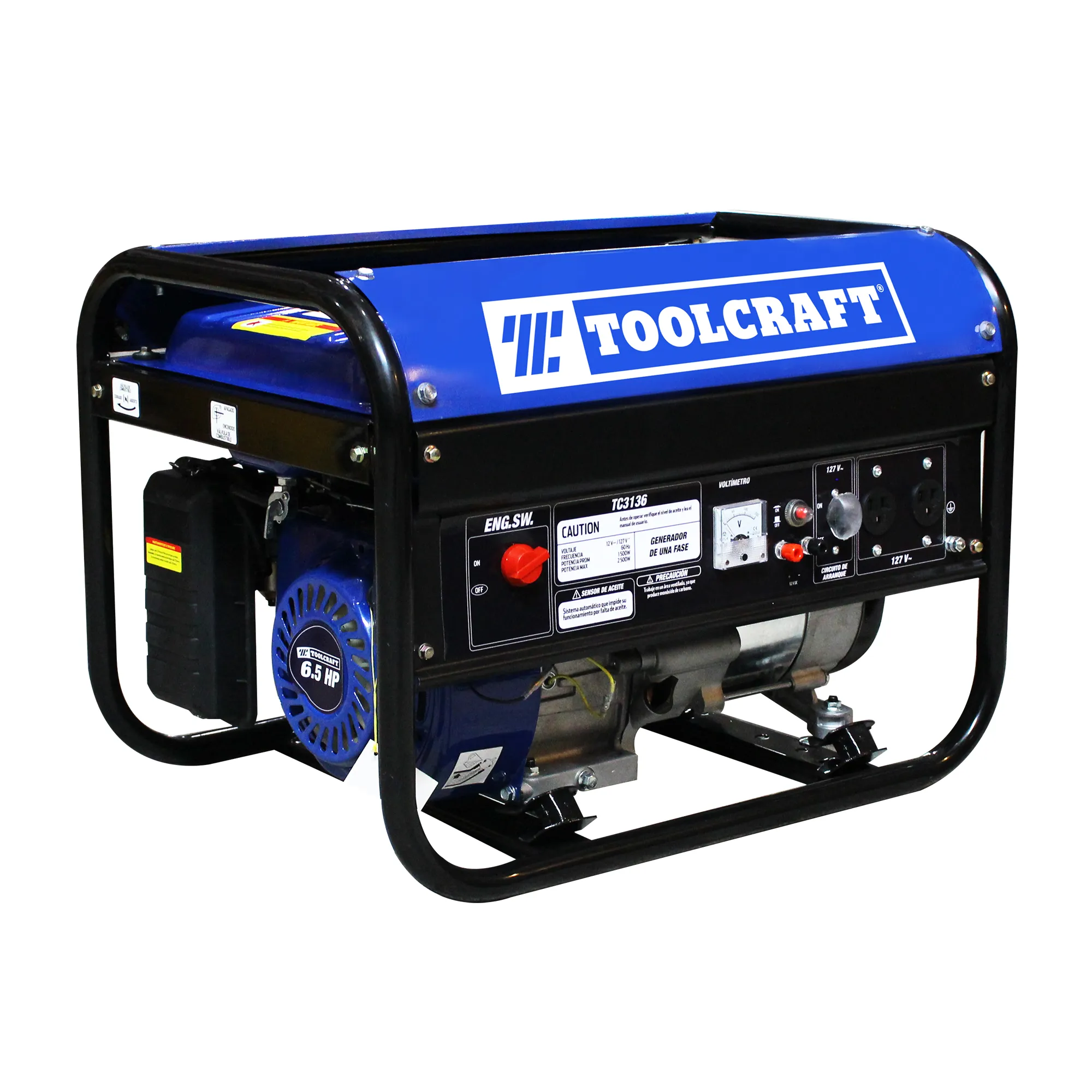 Generador Eléctrico 2.500 W Toolcraft 15 Litros Con Cuerda