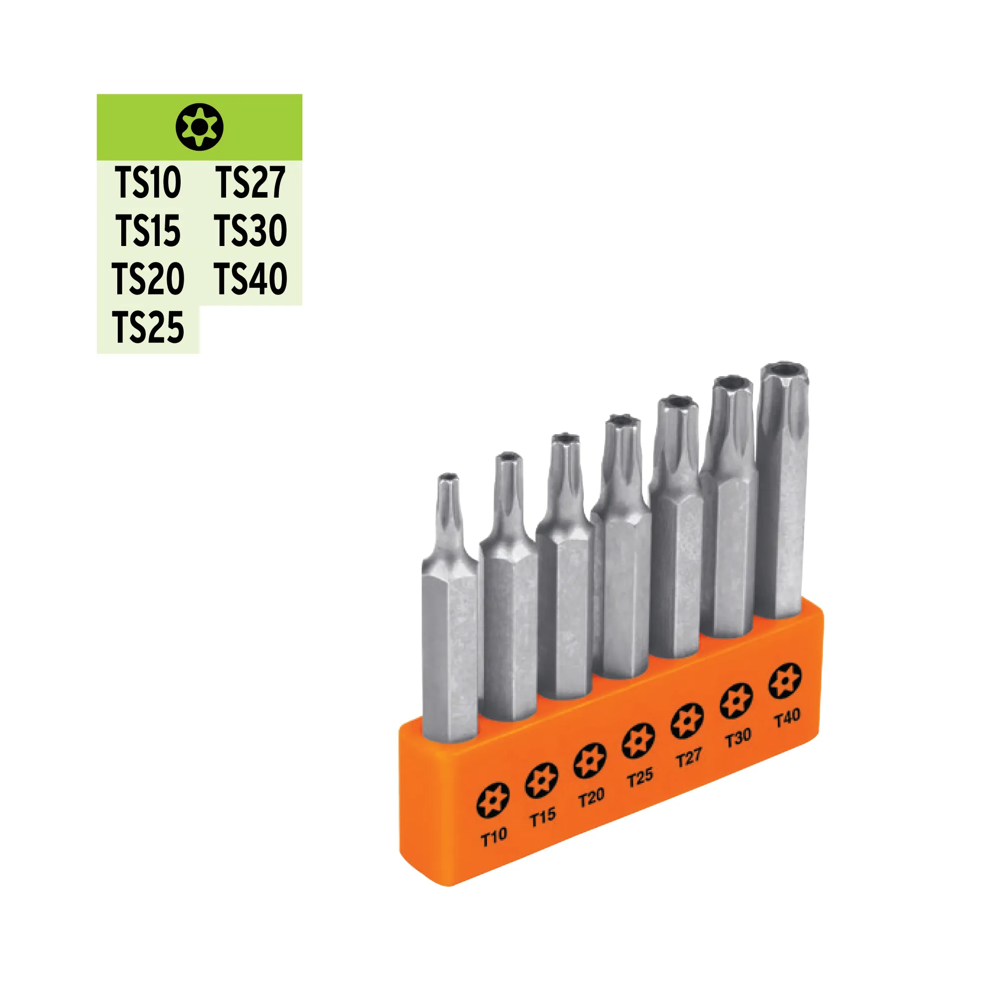 Juego De 7 Puntas Torx Con Pin De Seguridad, Largo De 2" Truper