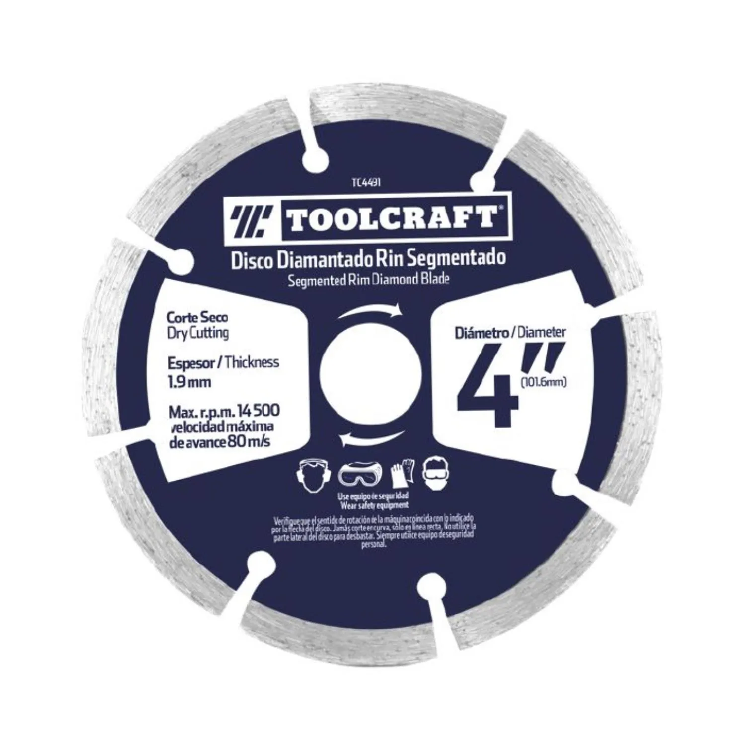 Disco Diamantado De 7'' Toolcraft 2.2 Mm Corte Segmentado