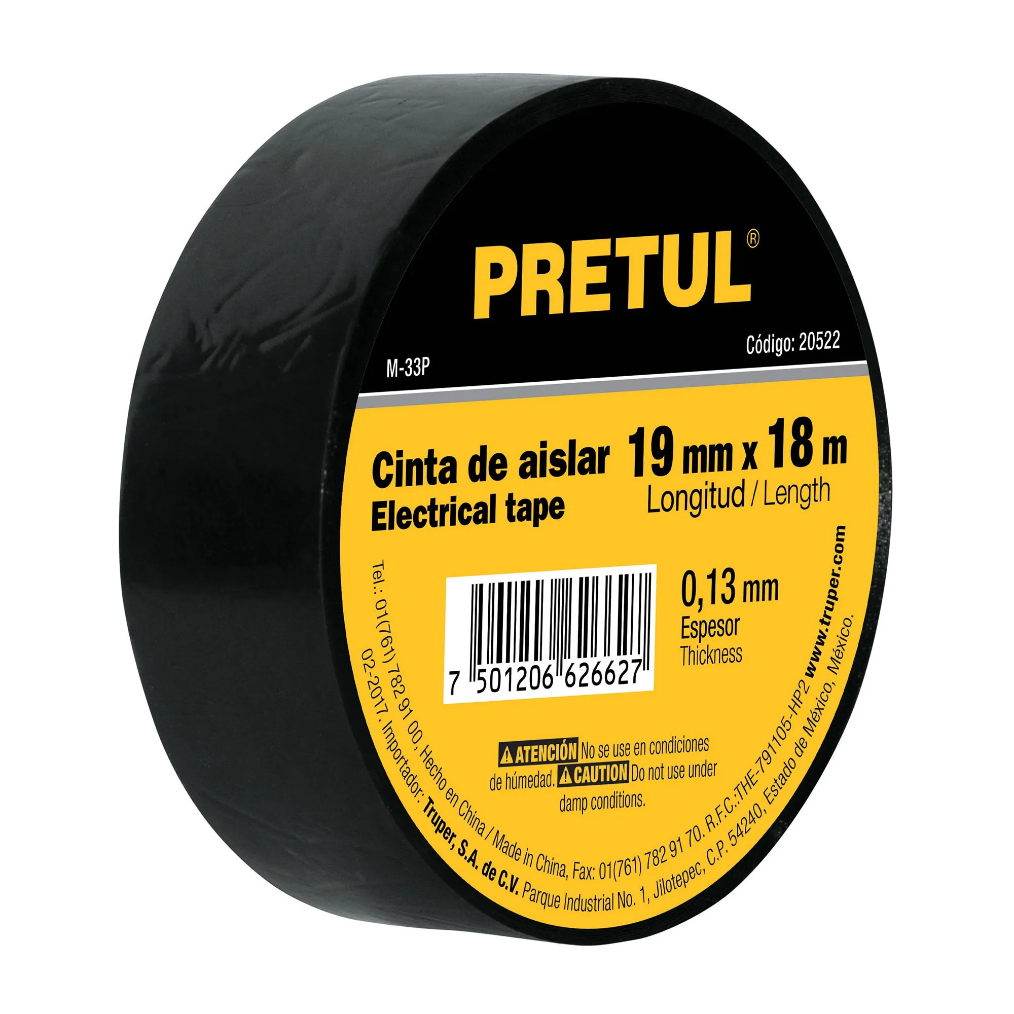 Cinta De Aislar Hogar De Pvc Negra De 18 M X 19 Mm Pretul