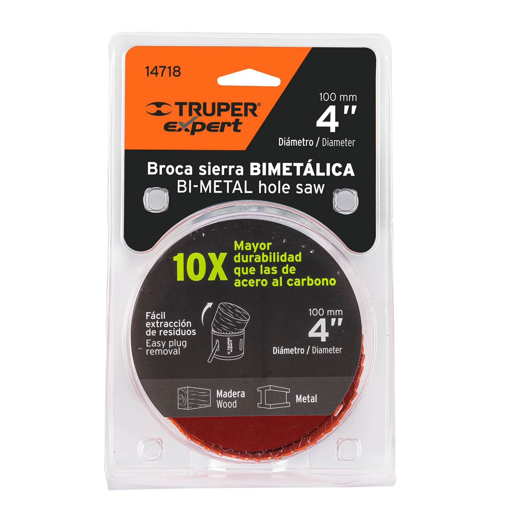 Sierra Copa Bimetálica Diámetro 4", Mandril De 7/16" Truper