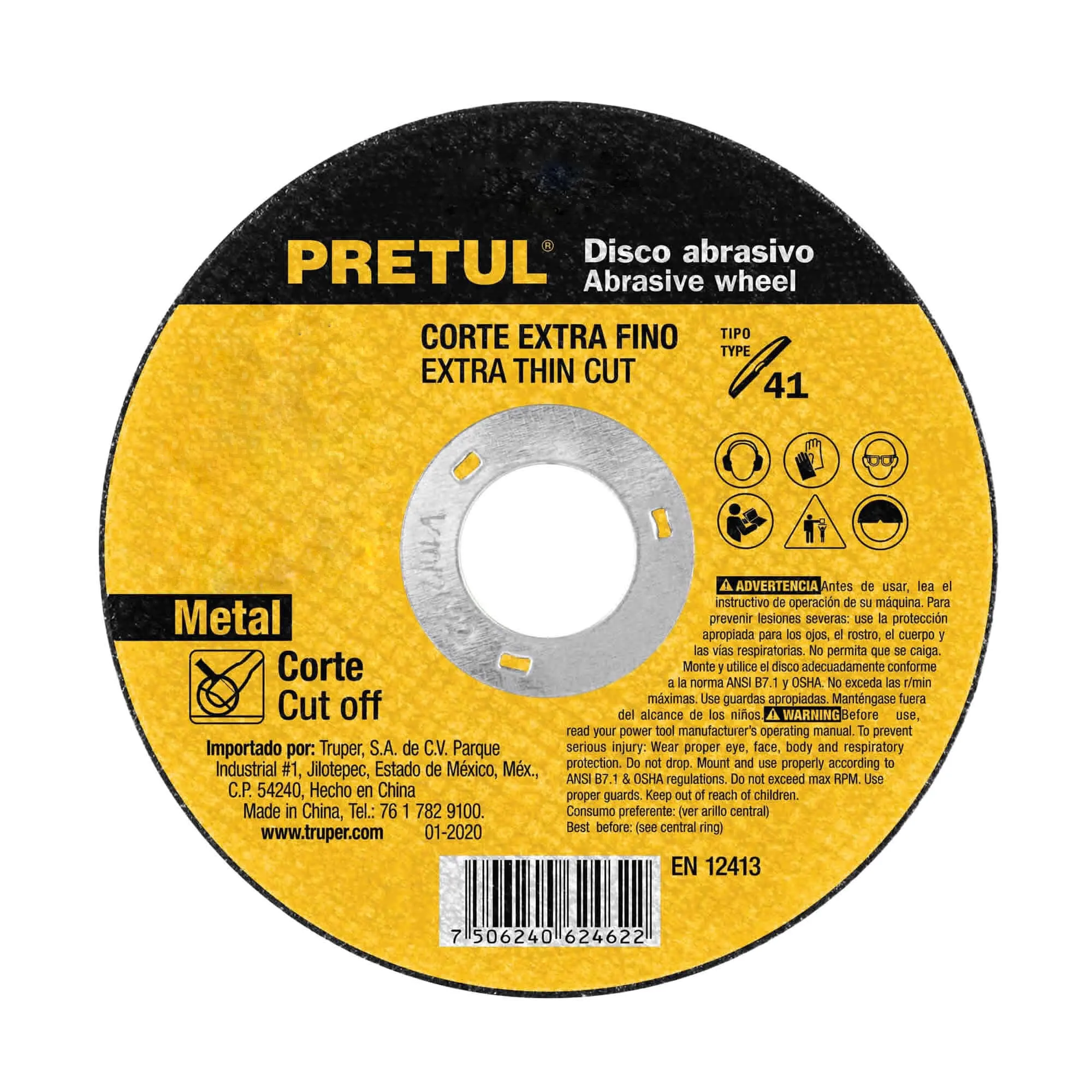 Disco Corte Extrafino Metal 4.1/2'' Pretul 1.6 Mm 13.200 Rpm