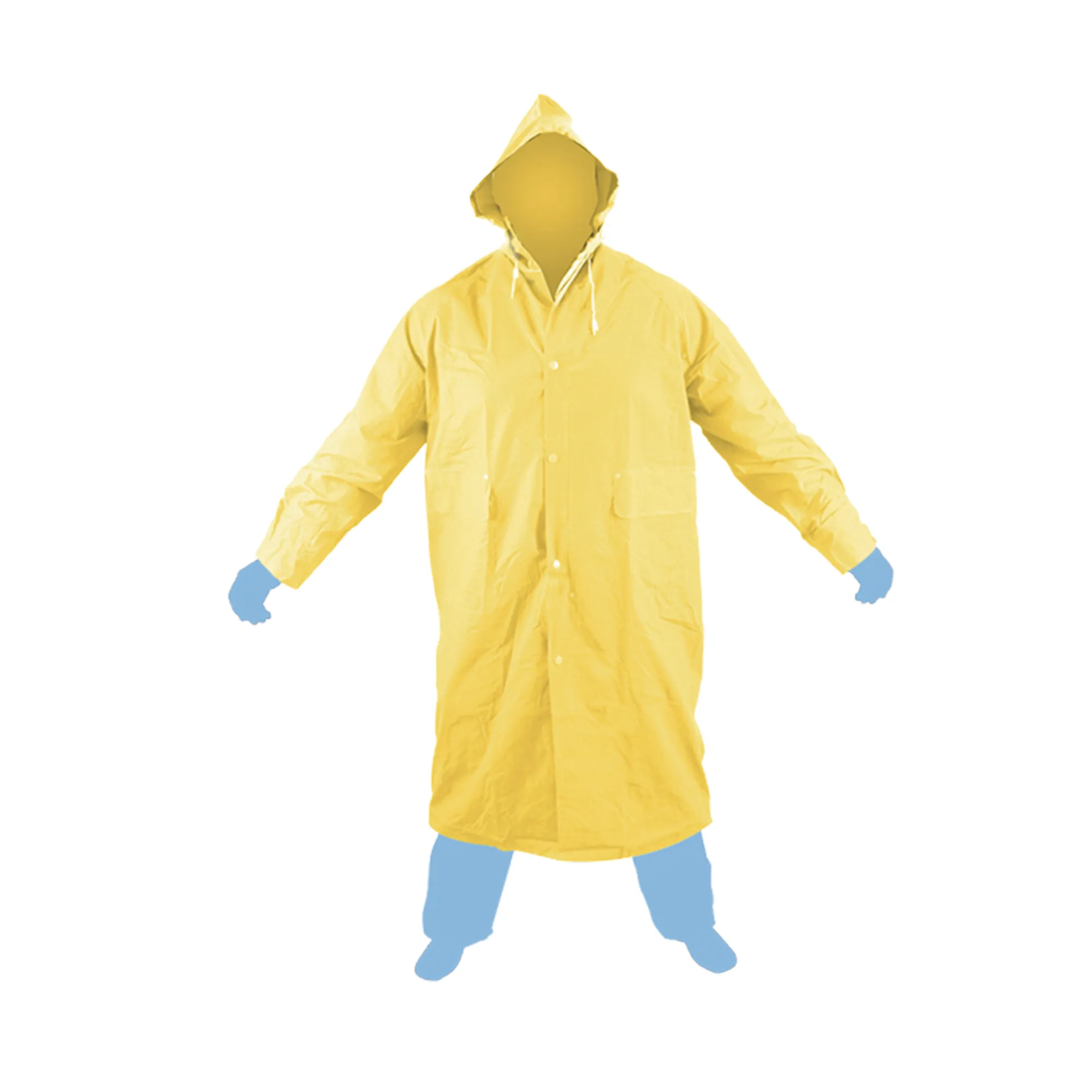 Impermeable Tipo Gabardina Talla M Toolcraft Color Amarillo