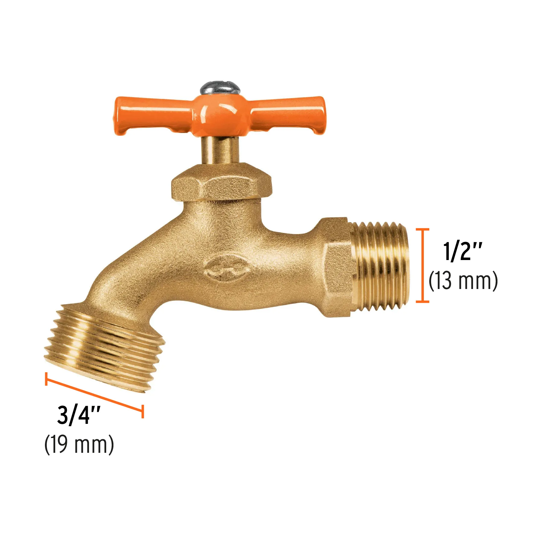 Llave Para Agua 3/4", Latón De Máxima Duración Y 5 Cuerdas Truper