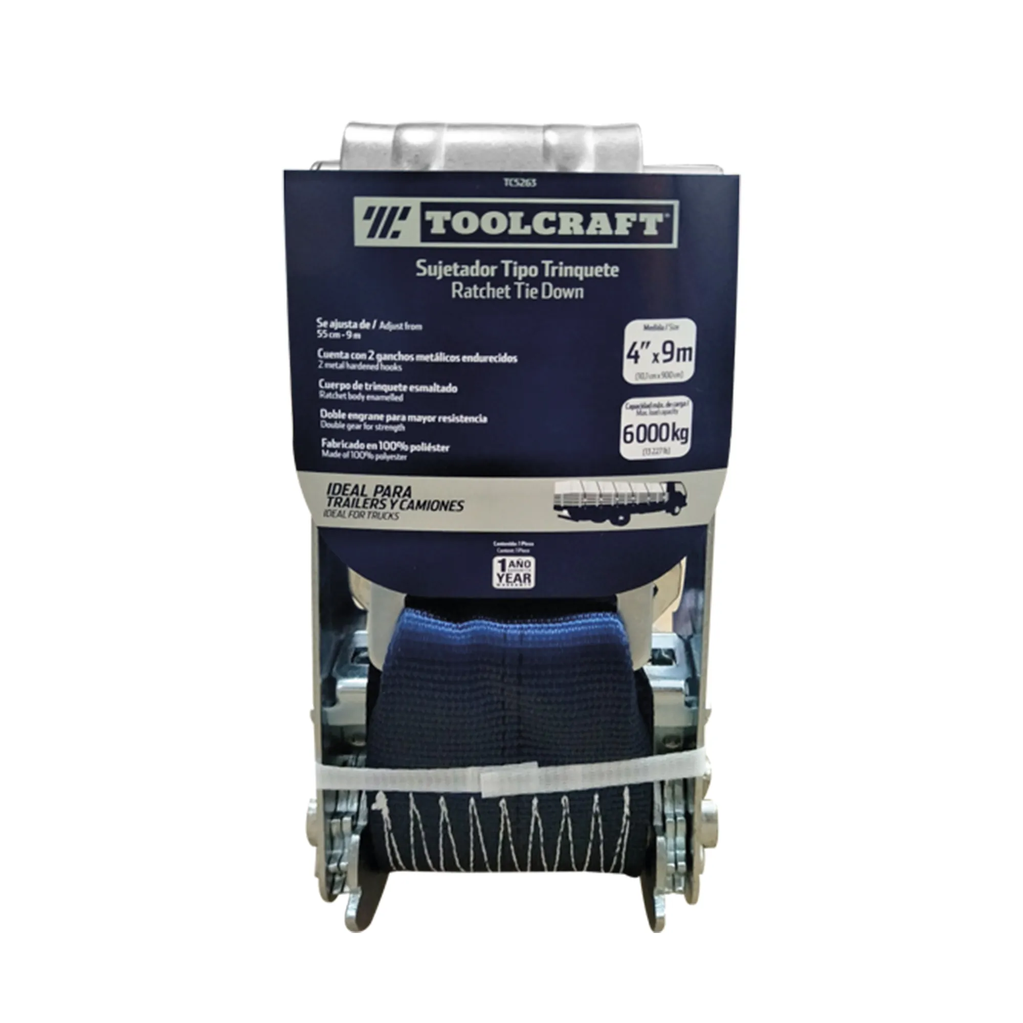 Sujetador Tipo Trinquete 6.000 Kg Toolcraft 4'' X 9 M