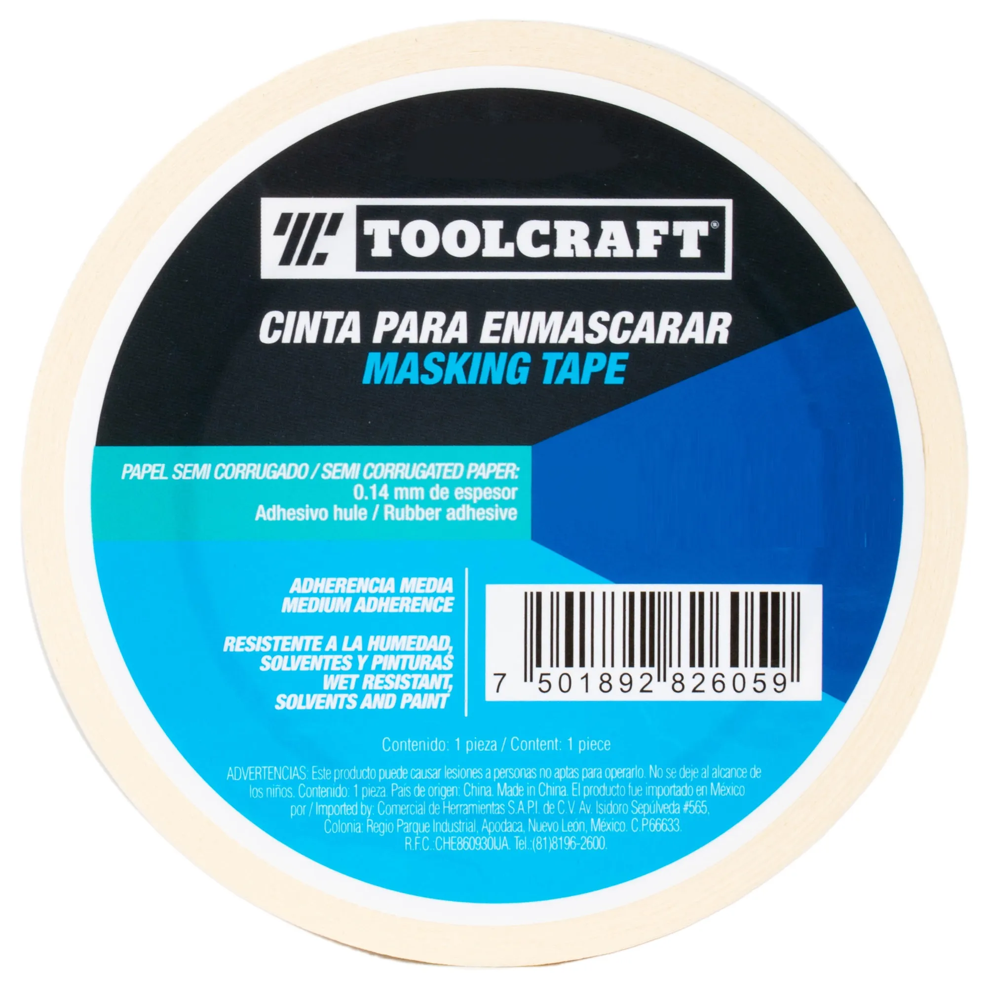 Cinta Enmascarar 2'' X 50 M Toolcraft Adhesivo De Hule