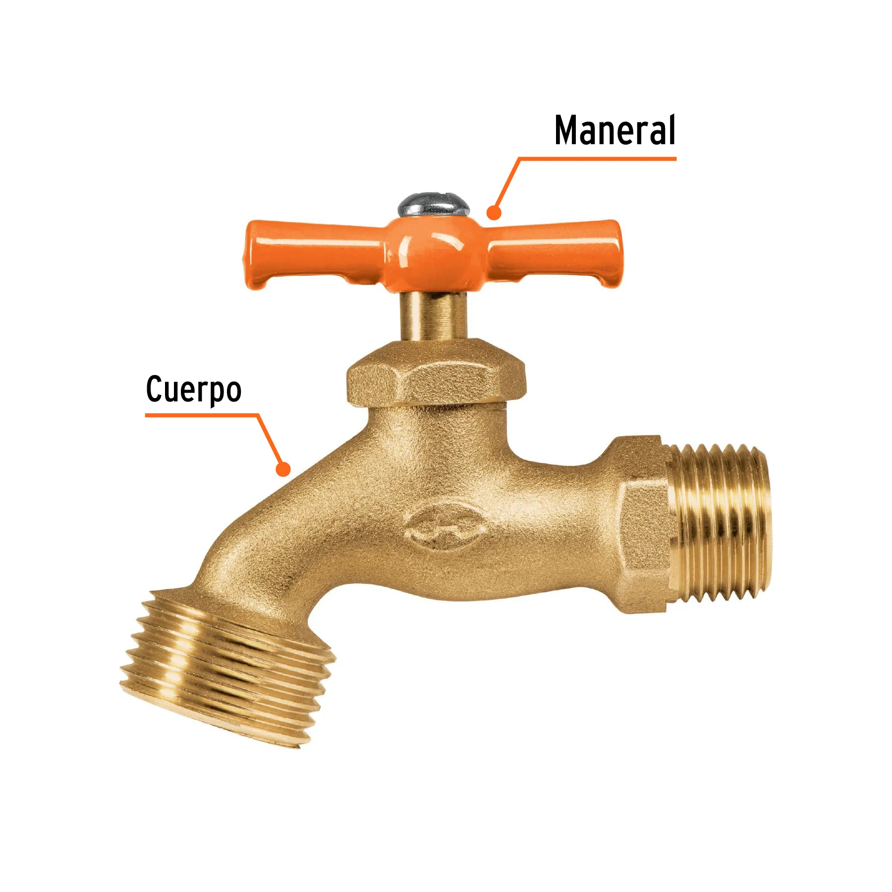 Llave Para Agua 3/4", Latón De Máxima Duración Y 5 Cuerdas Truper