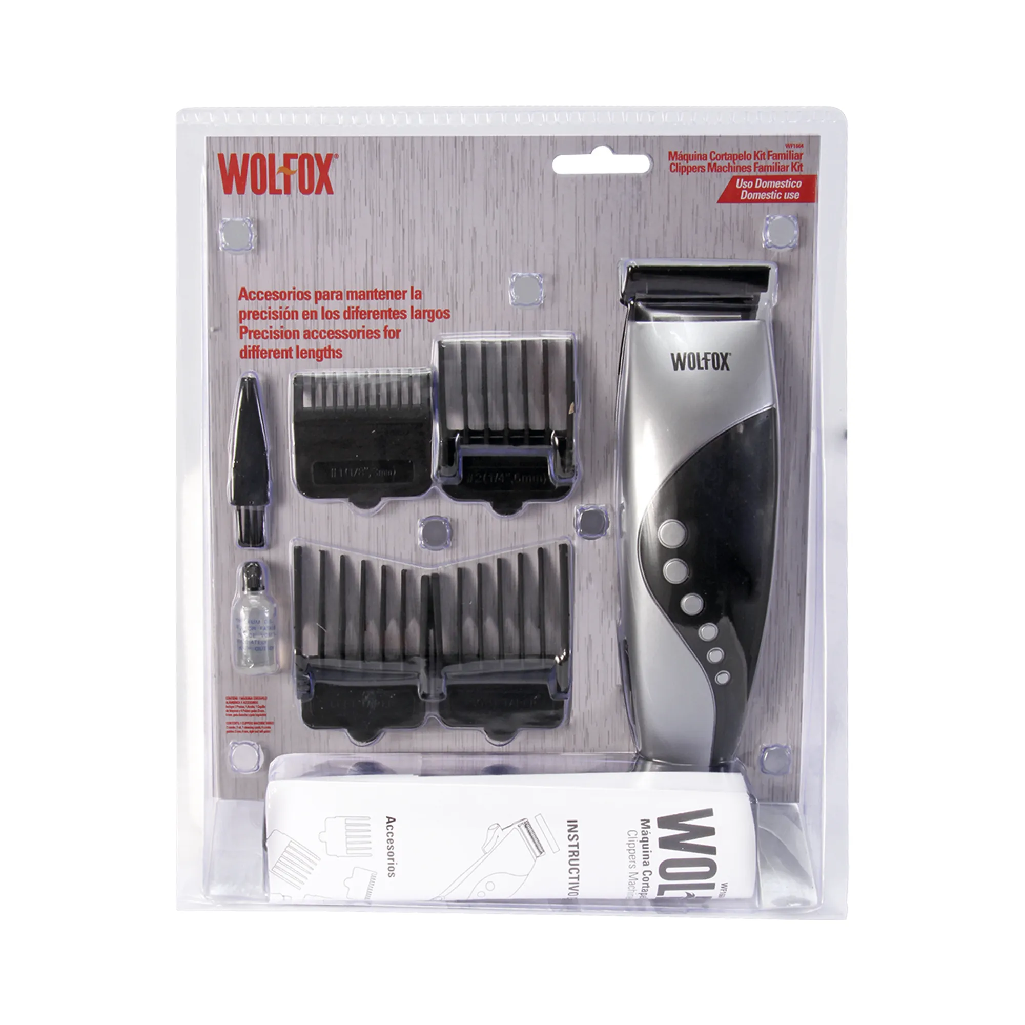 Máquina Para Cortar Cabello 10.5 W Wolfox Con Accesorios