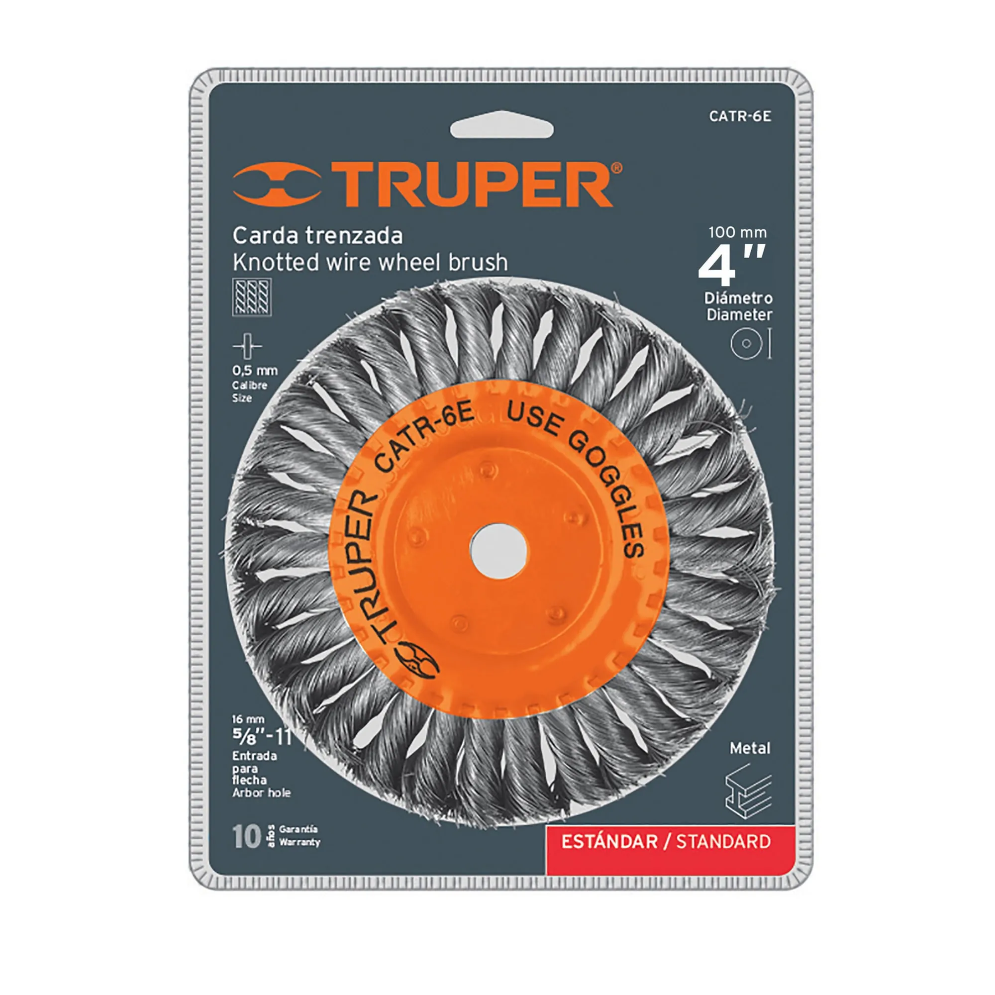 Grata Circular De Alambre Trenzado De 4", Eje De 5/8-11 Truper