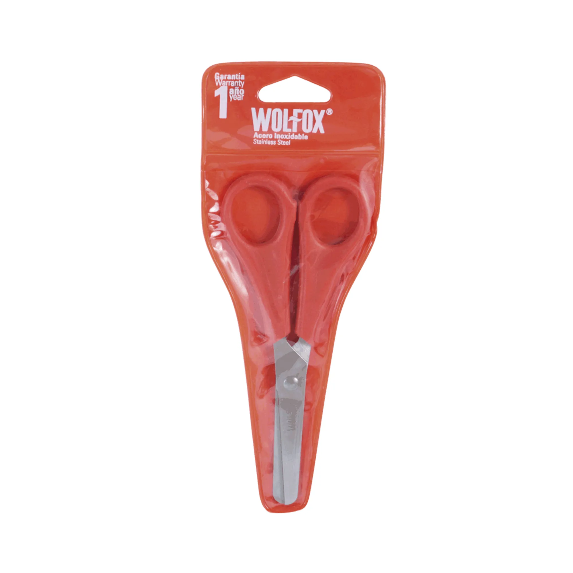 Tijeras Tipo Escolar De 4.1/2'' Wolfox Con Punta Redonda