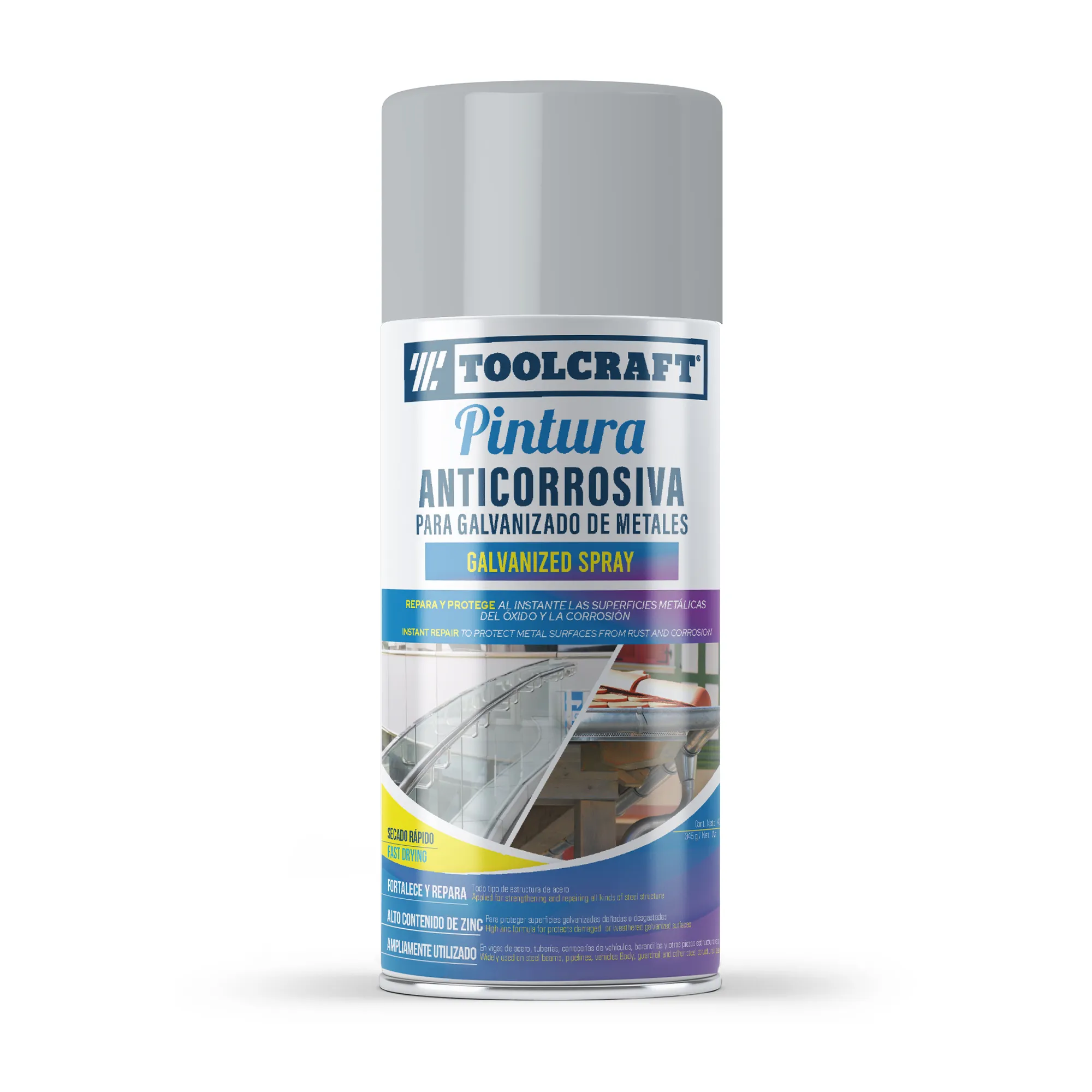 Pintura Anticorrosiva Plata Toolcraft Galvanizado De Metales