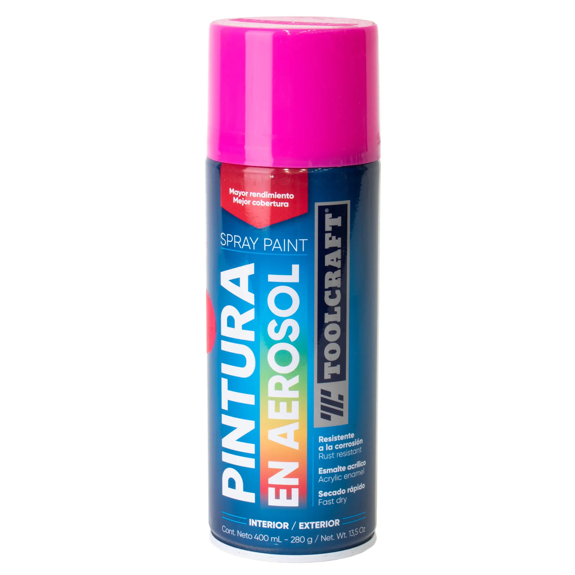 Pintura Aerosol Rosa Fluorescente Toolcraft 400 Ml