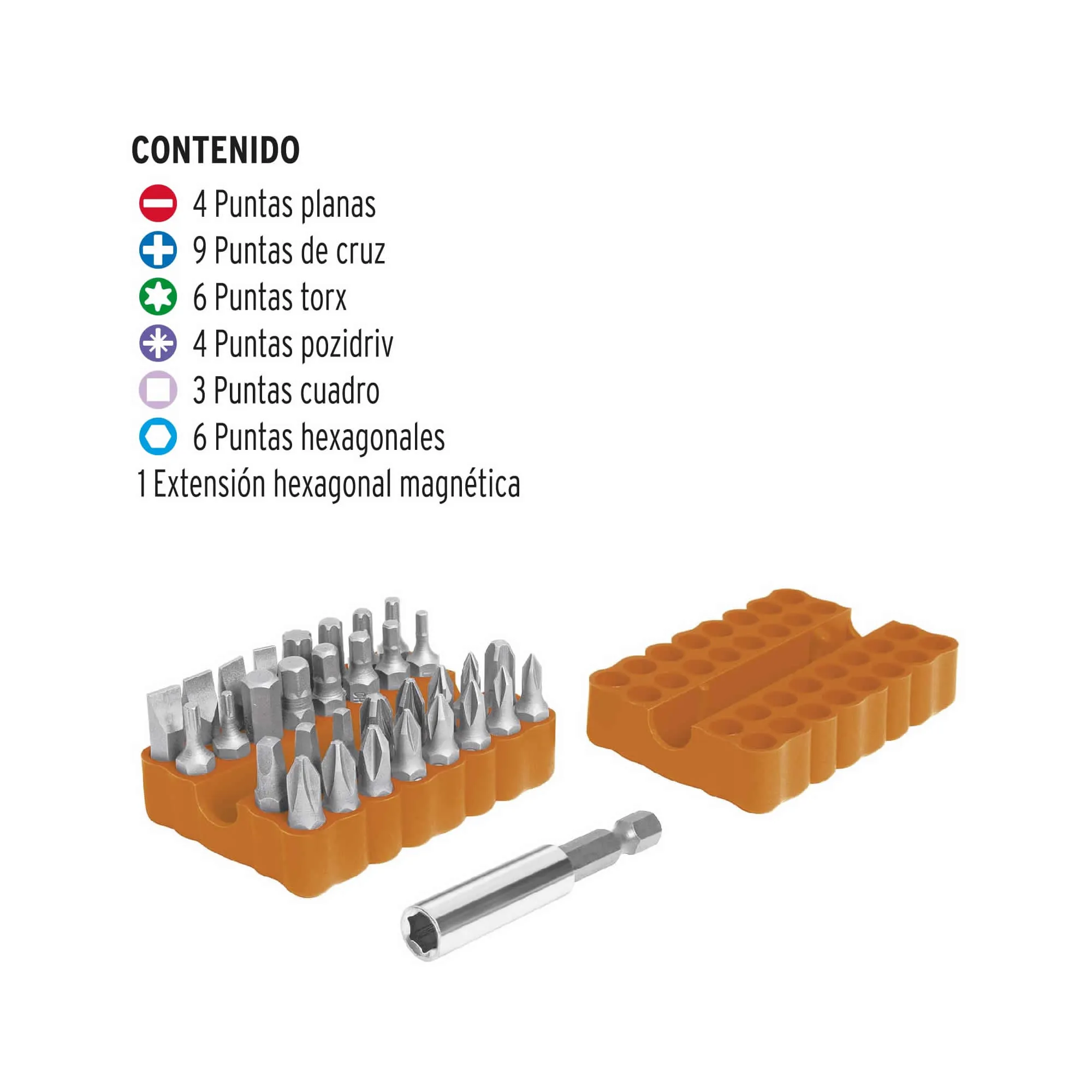 Juego De 33 Puntas De 1" Para Destornillador Y Taladro Truper