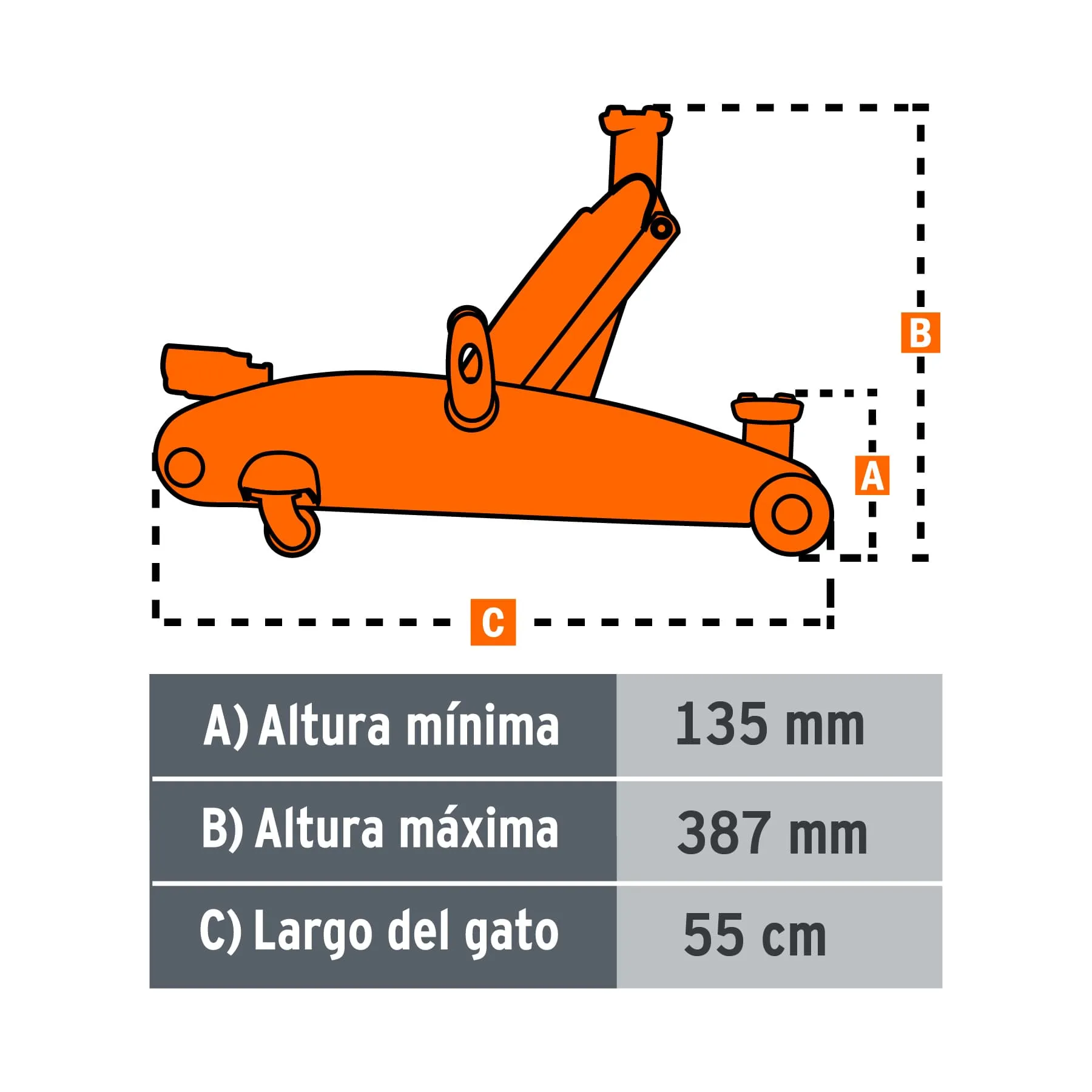 Gato Hidráulico Tipo Zorra Rápido De 2.5 Toneladas Maleta Truper