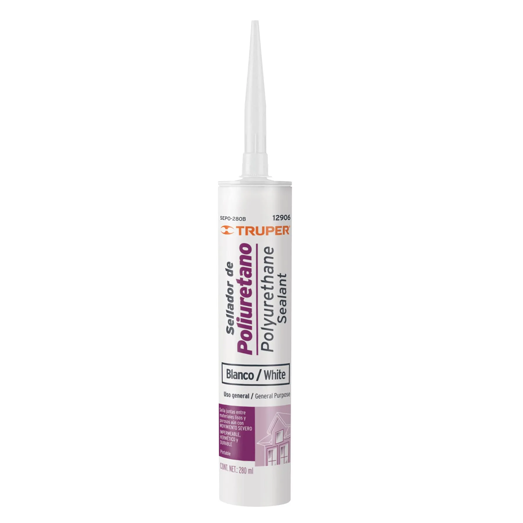 Sellador De Poliuretano Blanco 280 Ml Truper Resiste Humedad