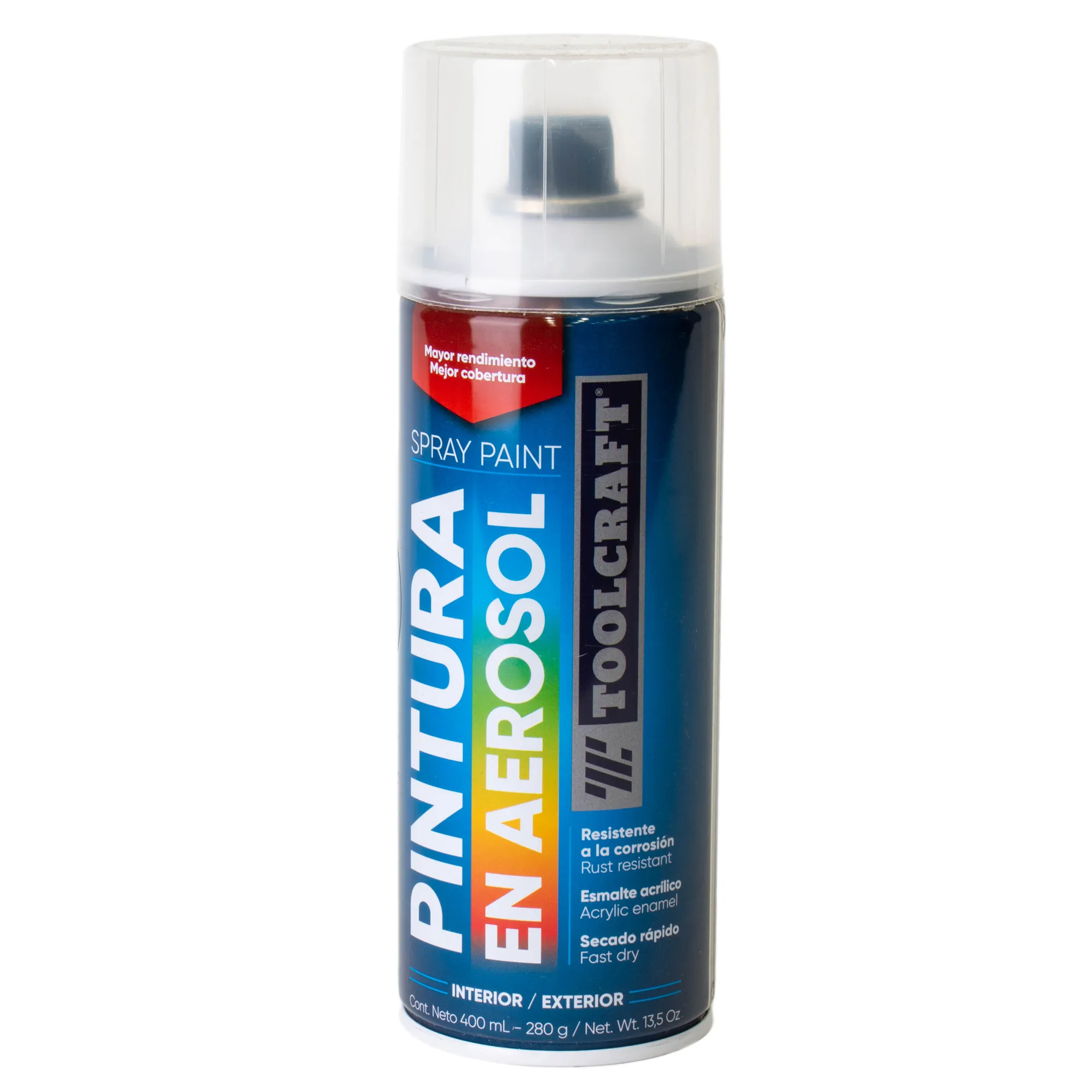 Pintura Aerosol Acrílico Claro Toolcraft 400 Ml Sin Plomo