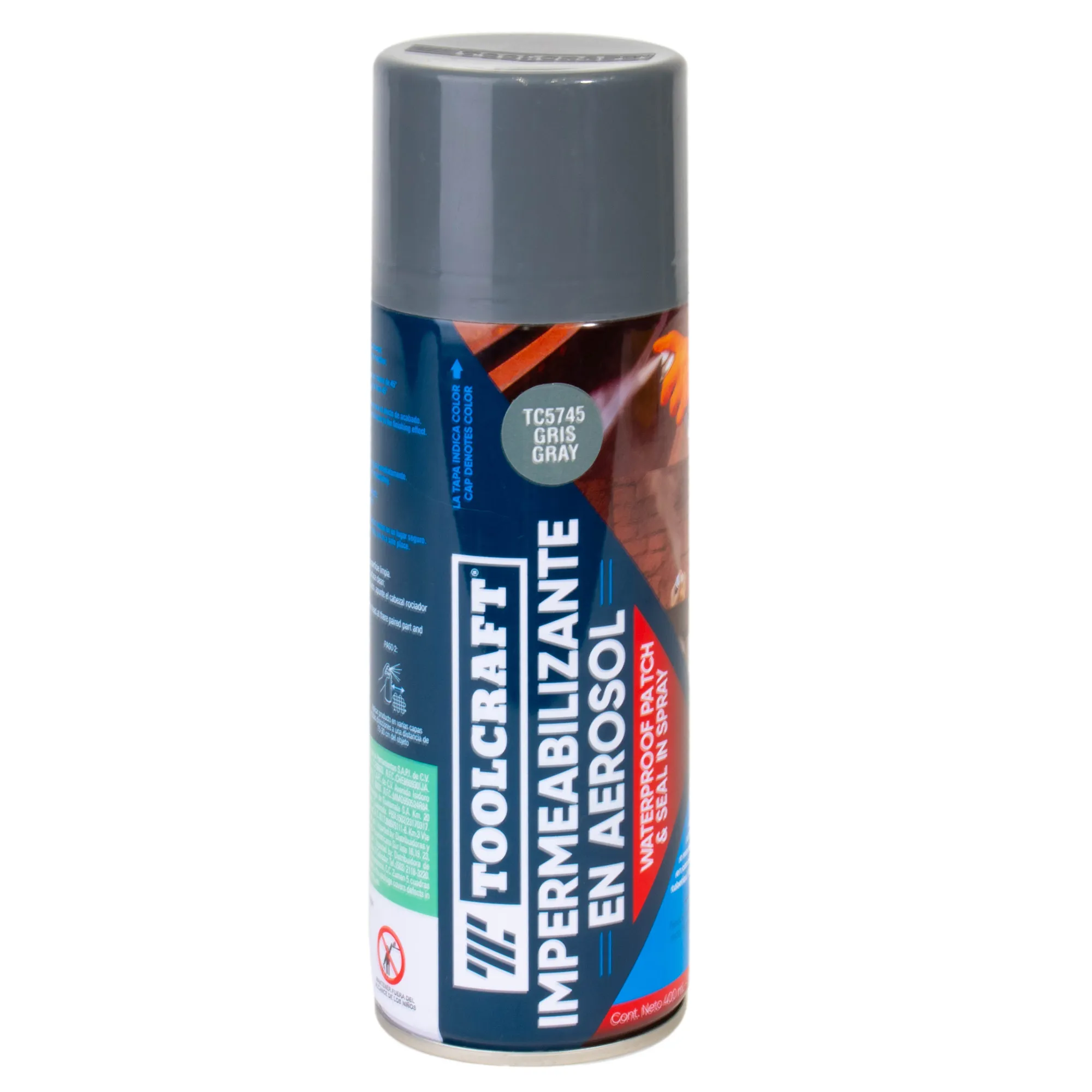 Impermeabilizante Aerosol Gris Toolcraft De 400 Ml