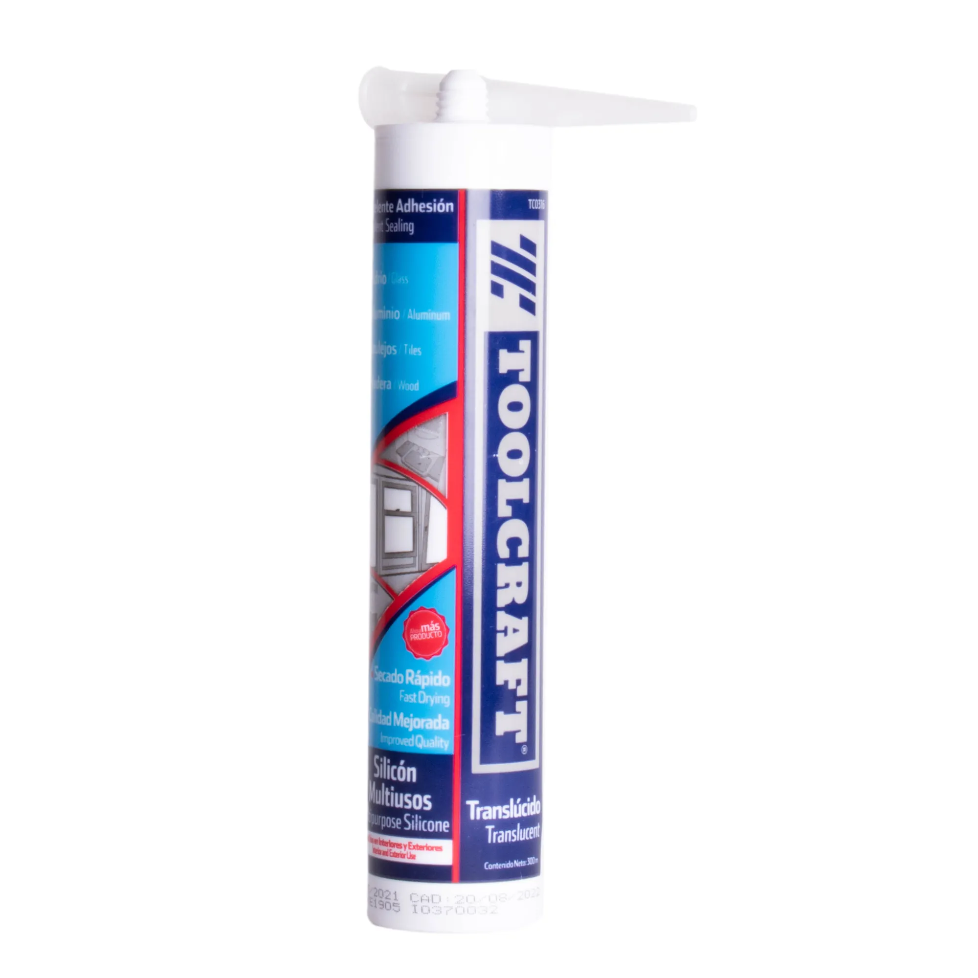 Tubo De Silicona Transparente 300 Ml Toolcraft Uso General