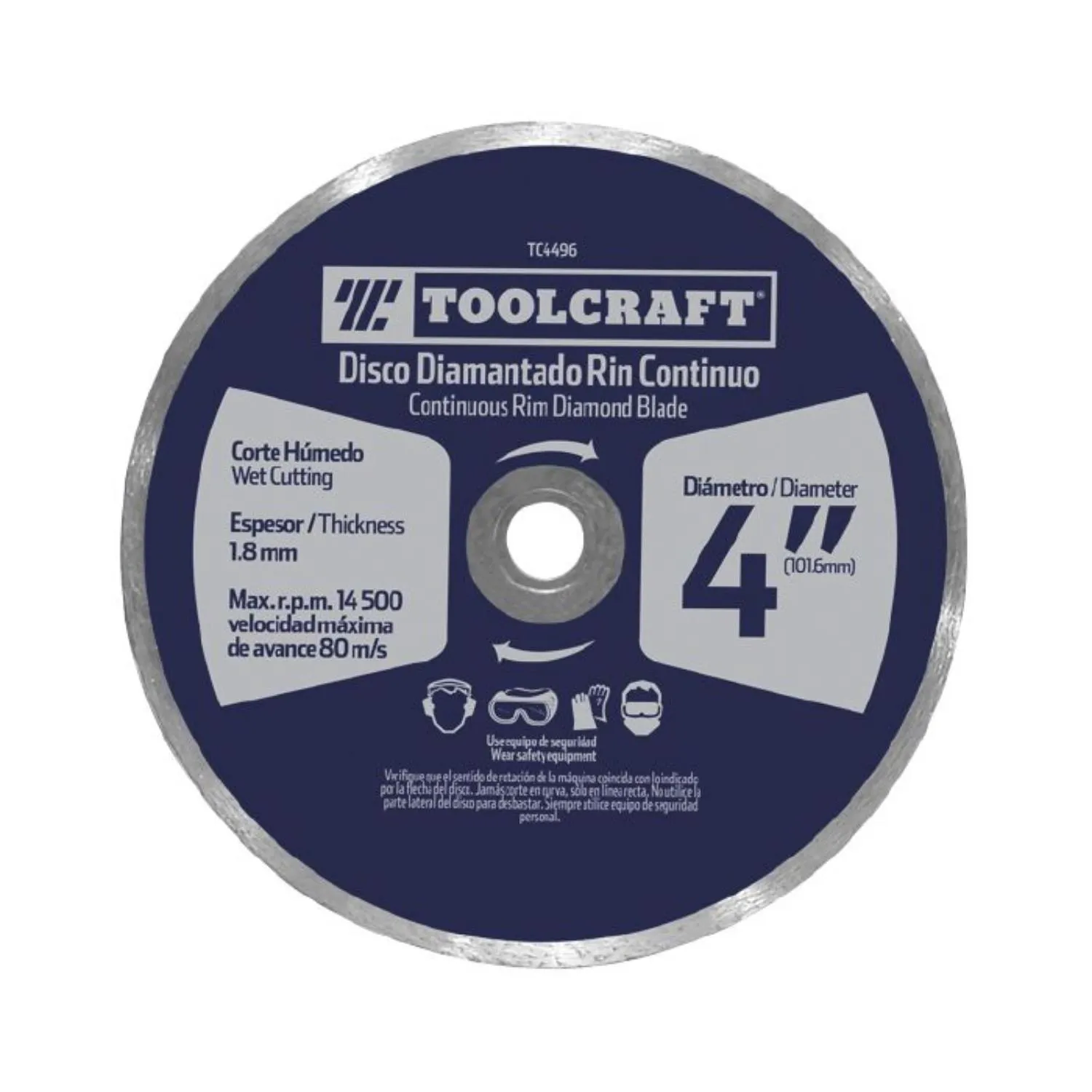 Disco Diamantado De 4.1/2'' Toolcraft 2 Mm Corte Continuo