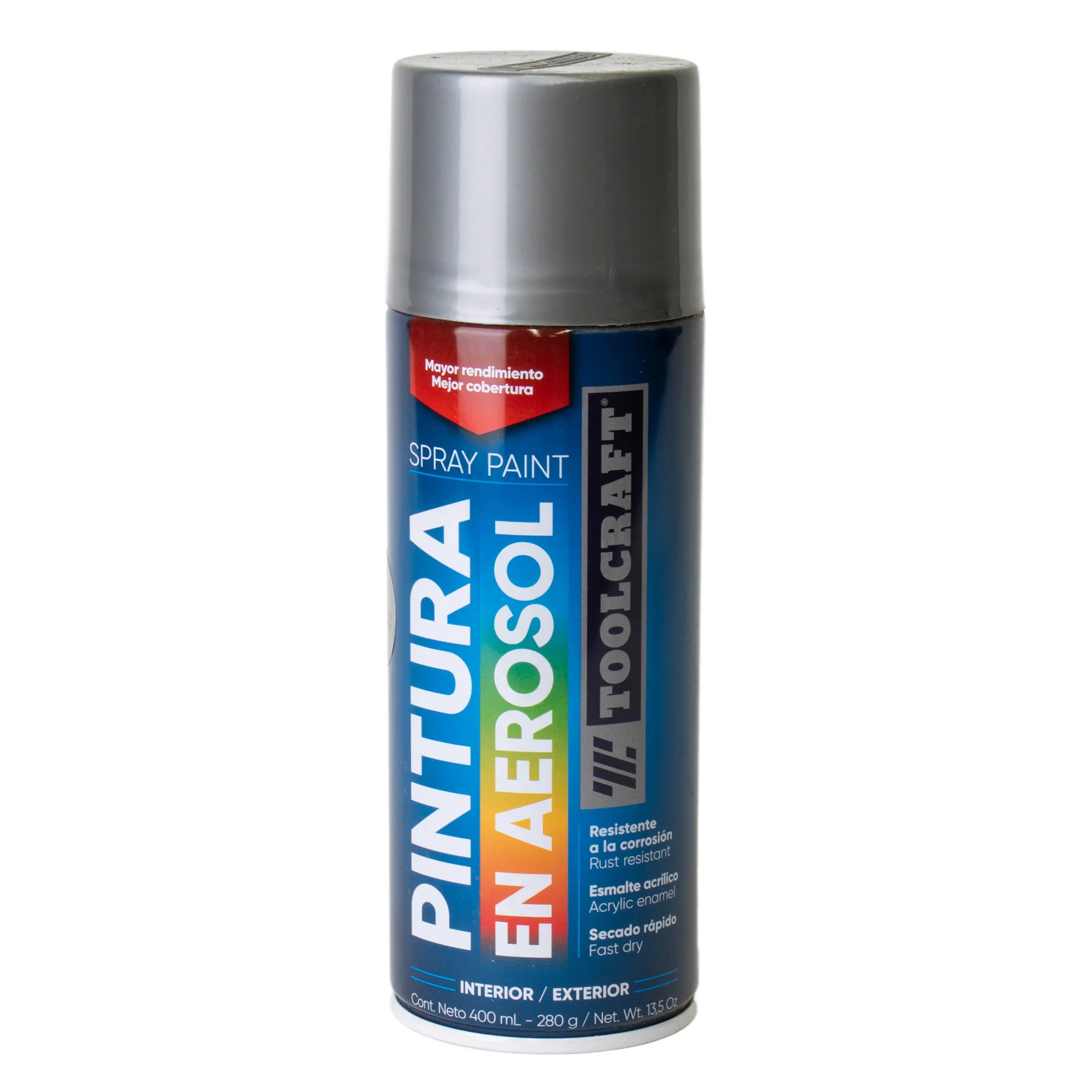 Pintura Aerosol Plata Metalizado Toolcraft 400 Ml