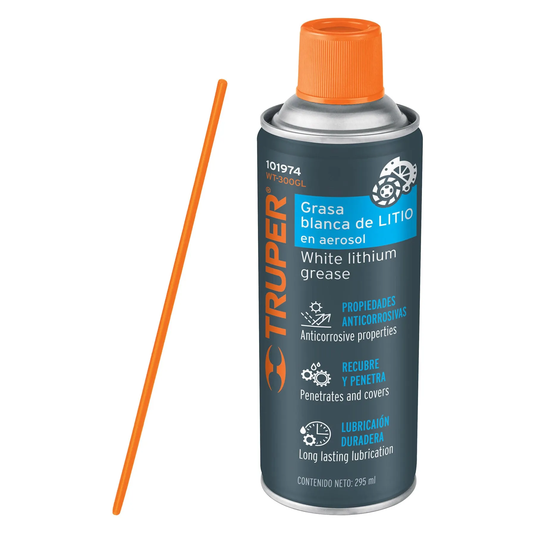 Grasa Blanca De Litio En Aerosol 295 Ml, Incluye Aplicador Truper