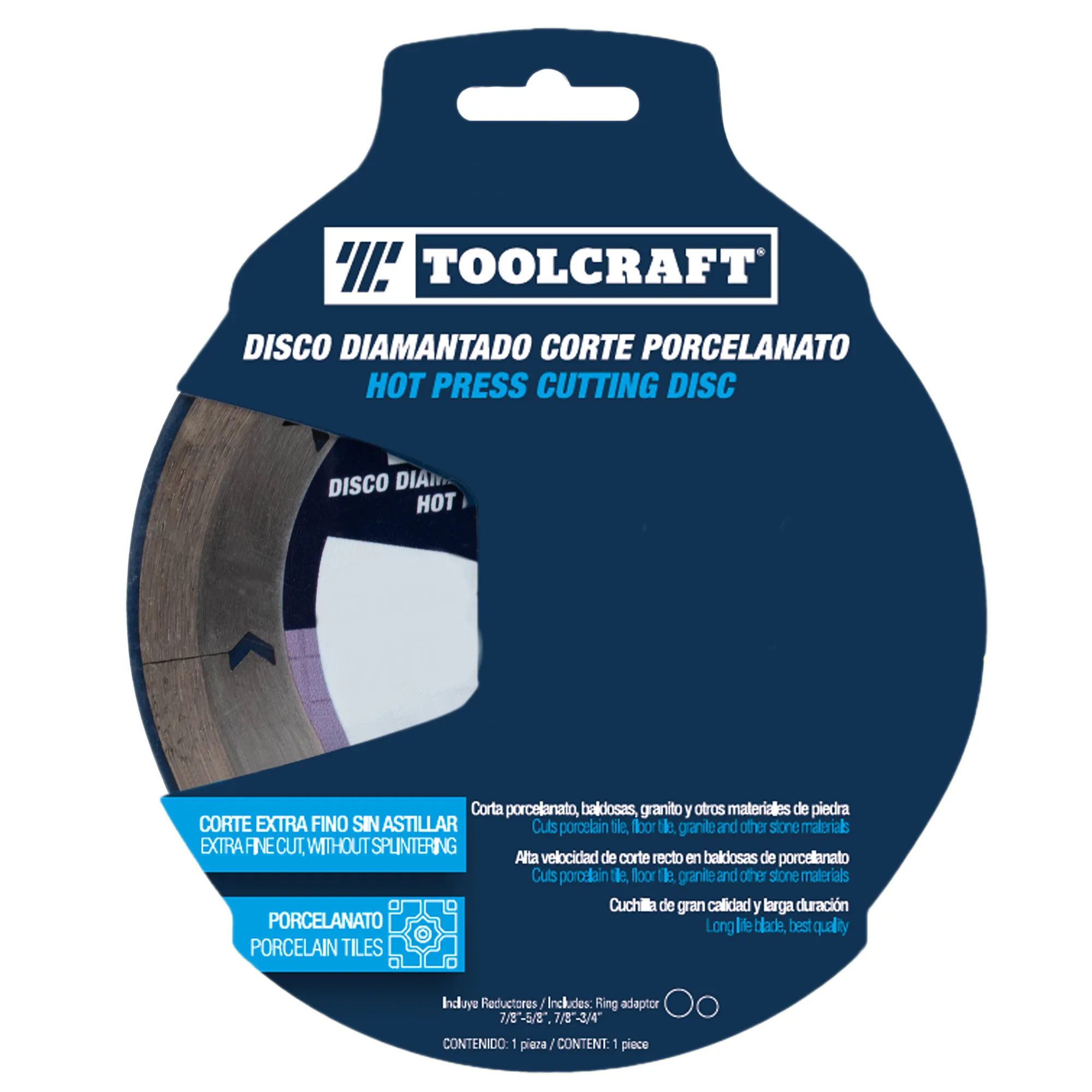 Disco Diamantado De 7'' Toolcraft Corte De Porcelanato