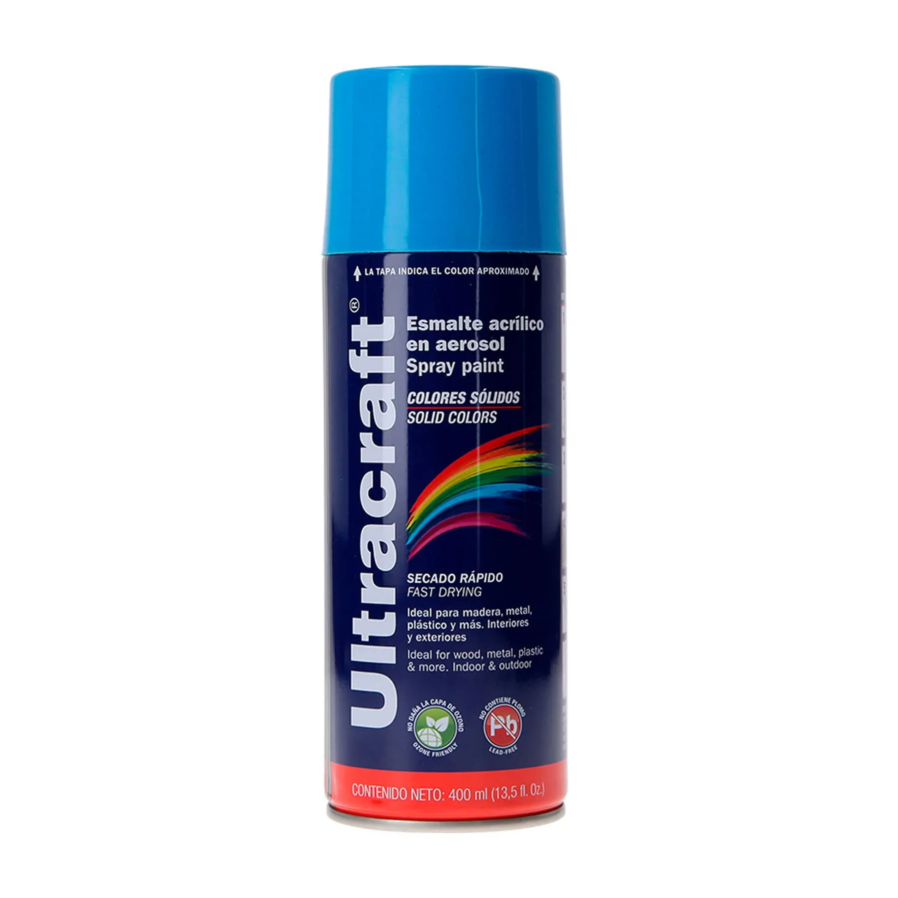 Pintura Azul Claro En Aerosol De 400 Ml, Secado Rápido Ultracraft