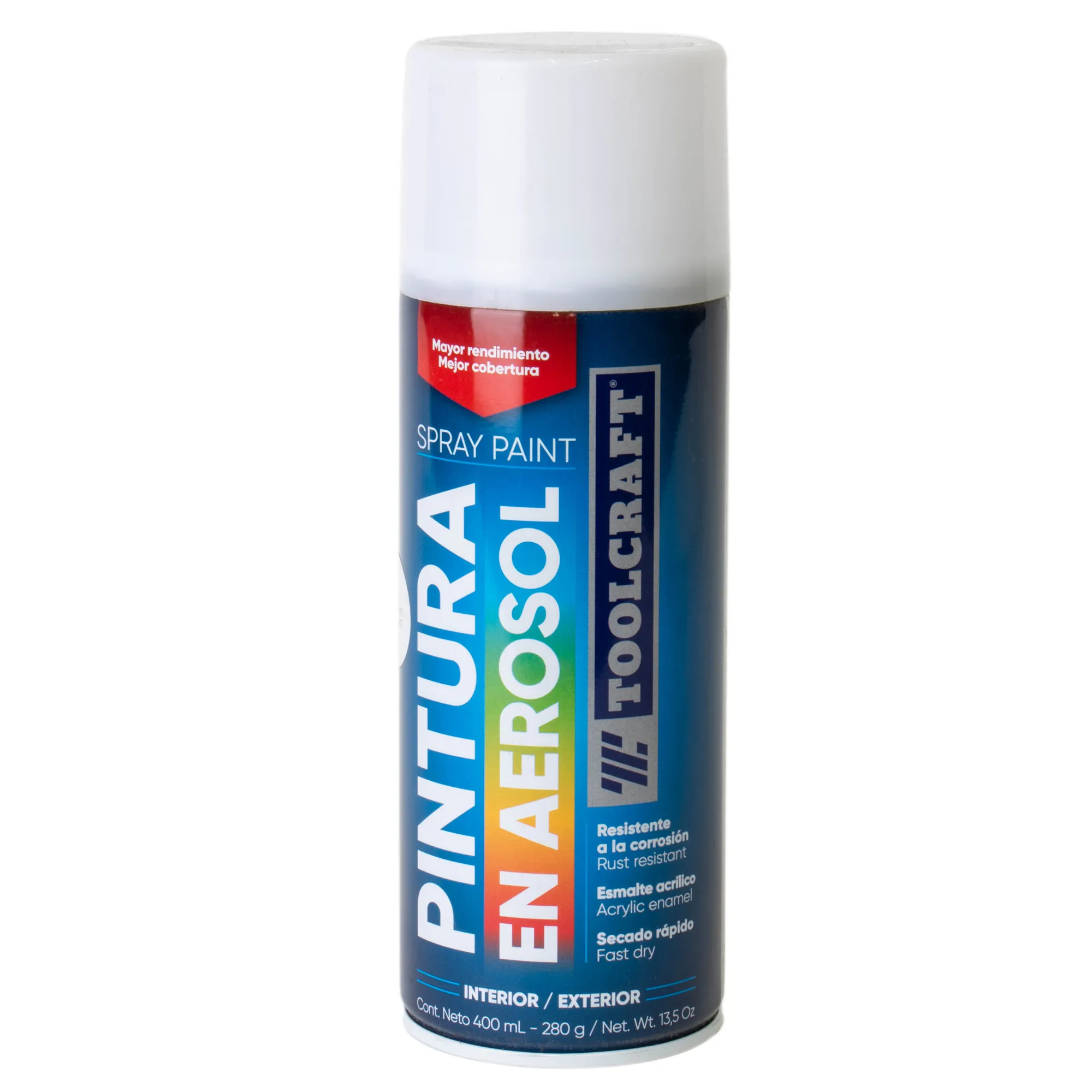 Pintura Aerosol Blanco Mate Toolcraft 400 Ml Sin Plomo