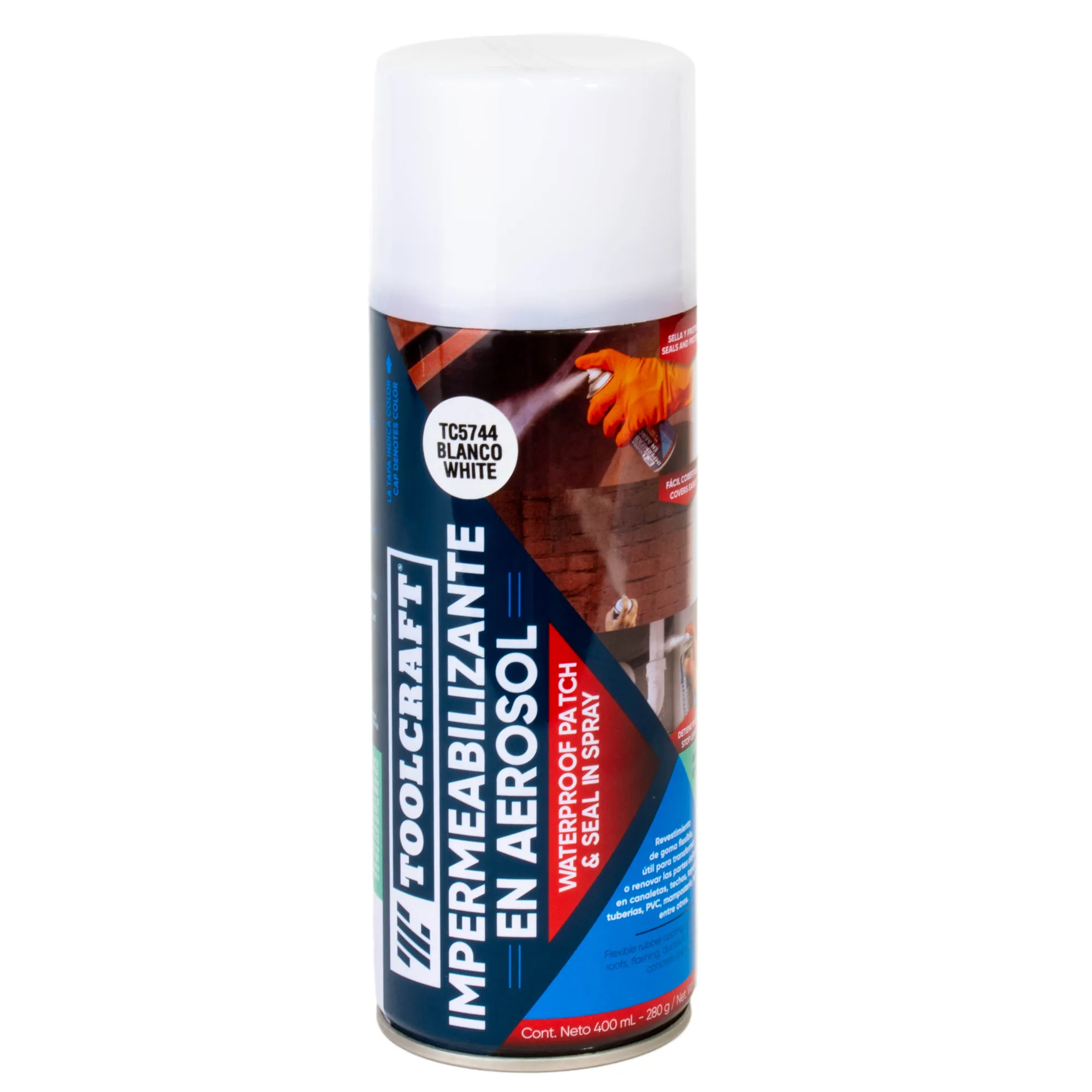 Impermeabilizante Aerosol Blanco Toolcraft De 400 Ml