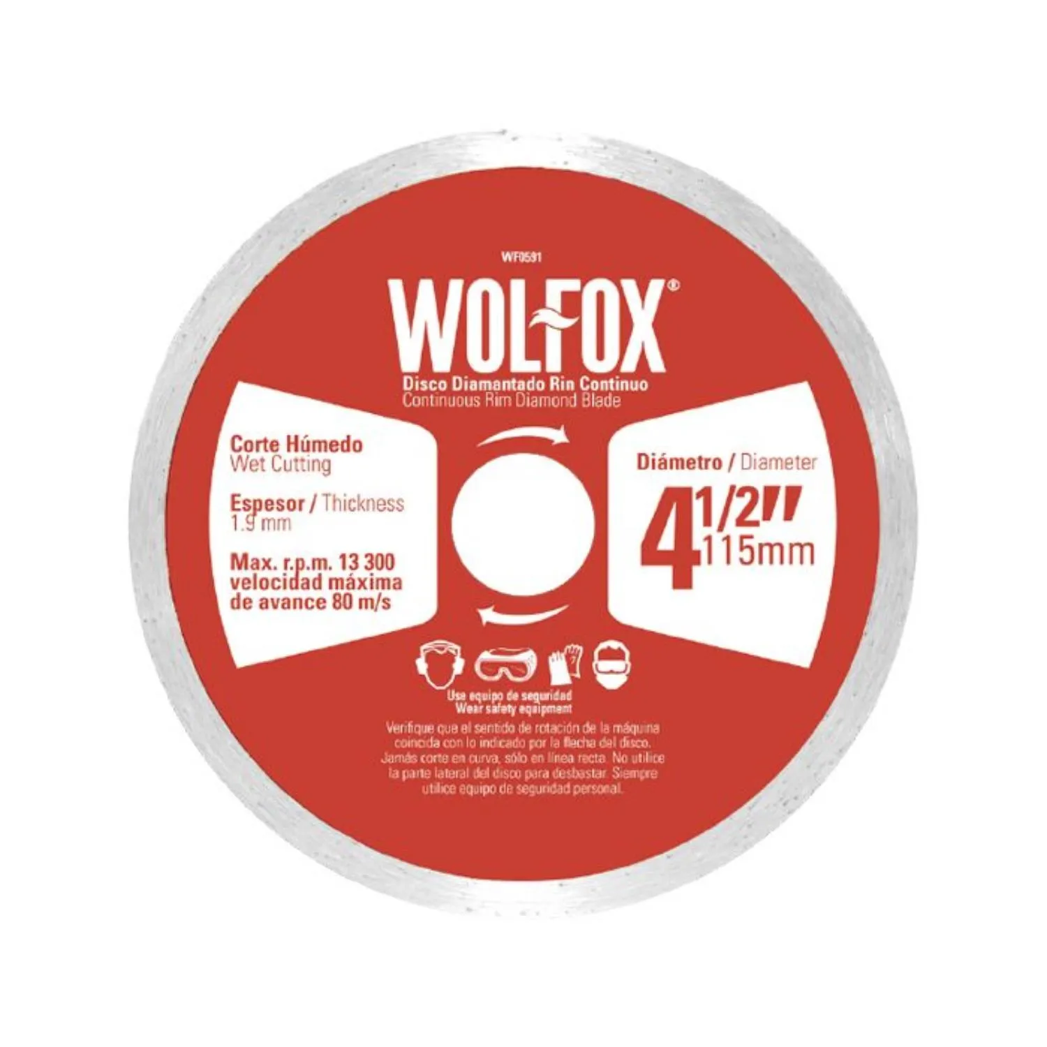 Disco Diamantado De 7'' Wolfox 1.8 Mm Corte Continuo