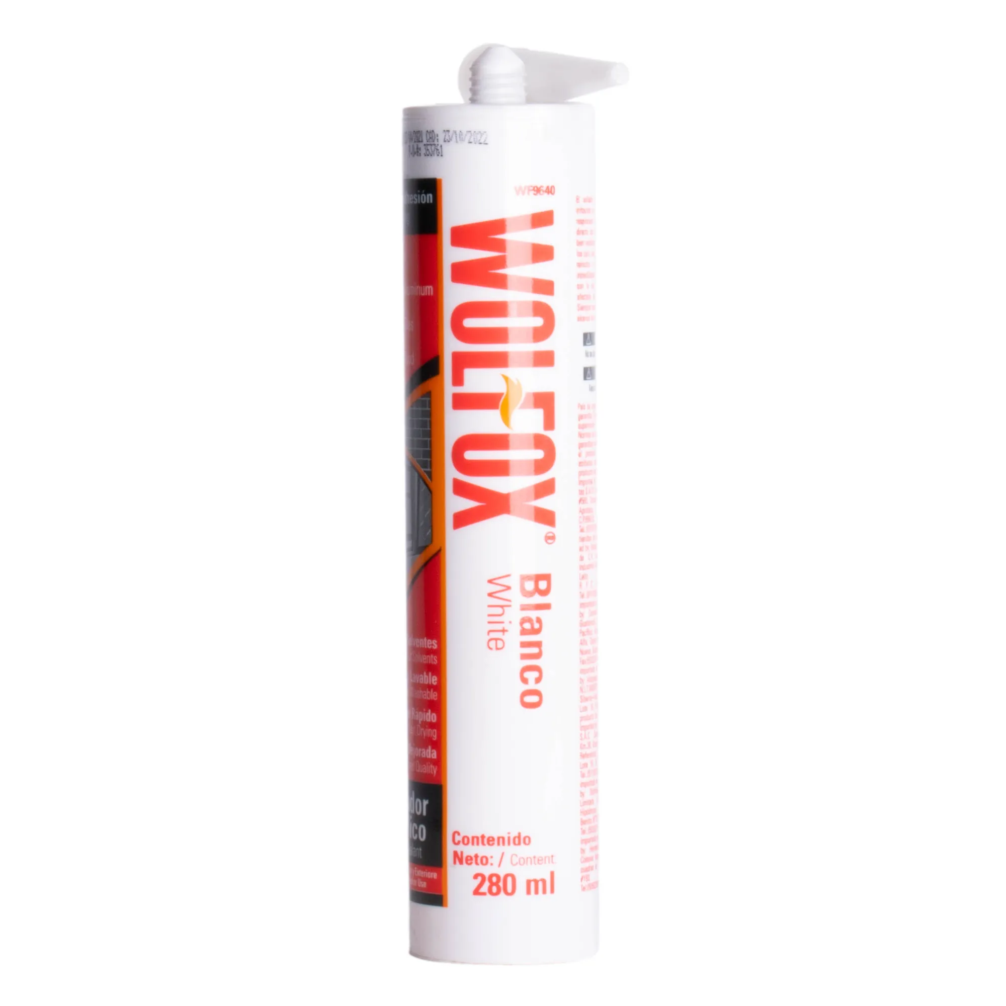 Sellador Acrílico Blanco 280 Ml Wolfox Multiusos