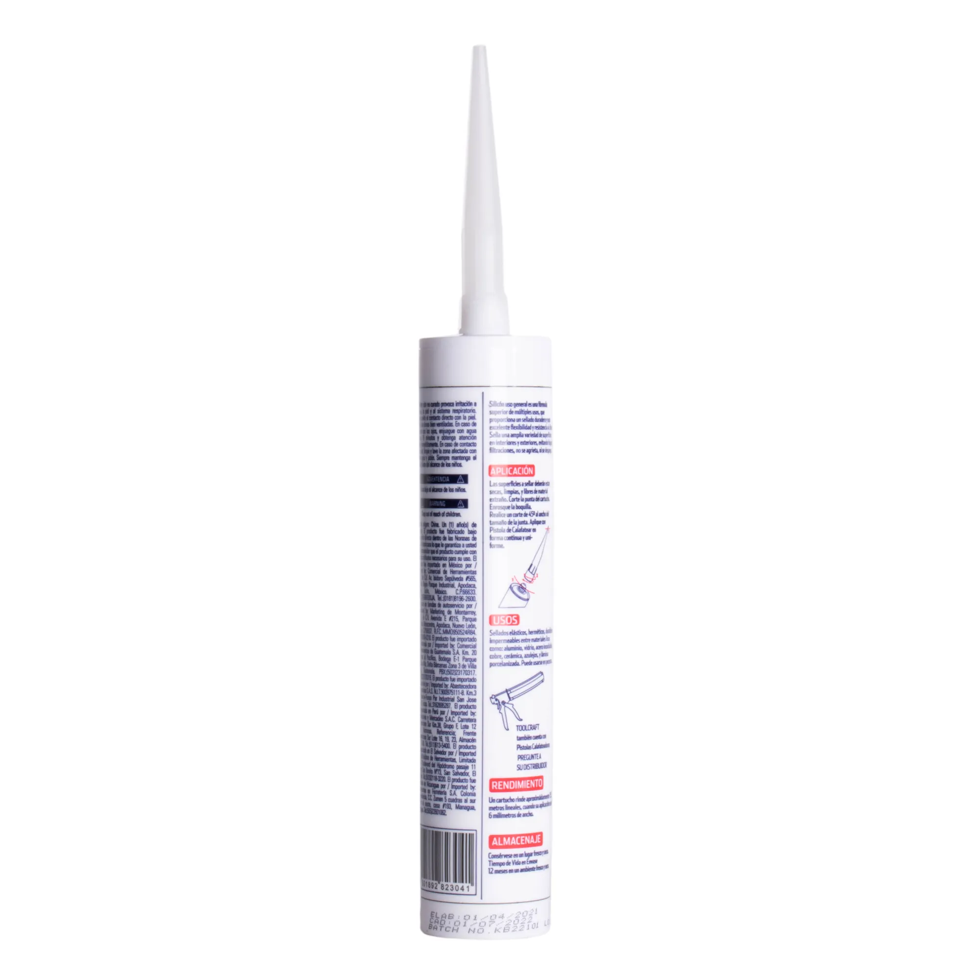 Tubo De Silicona Blanca 300 Ml Toolcraft Uso General