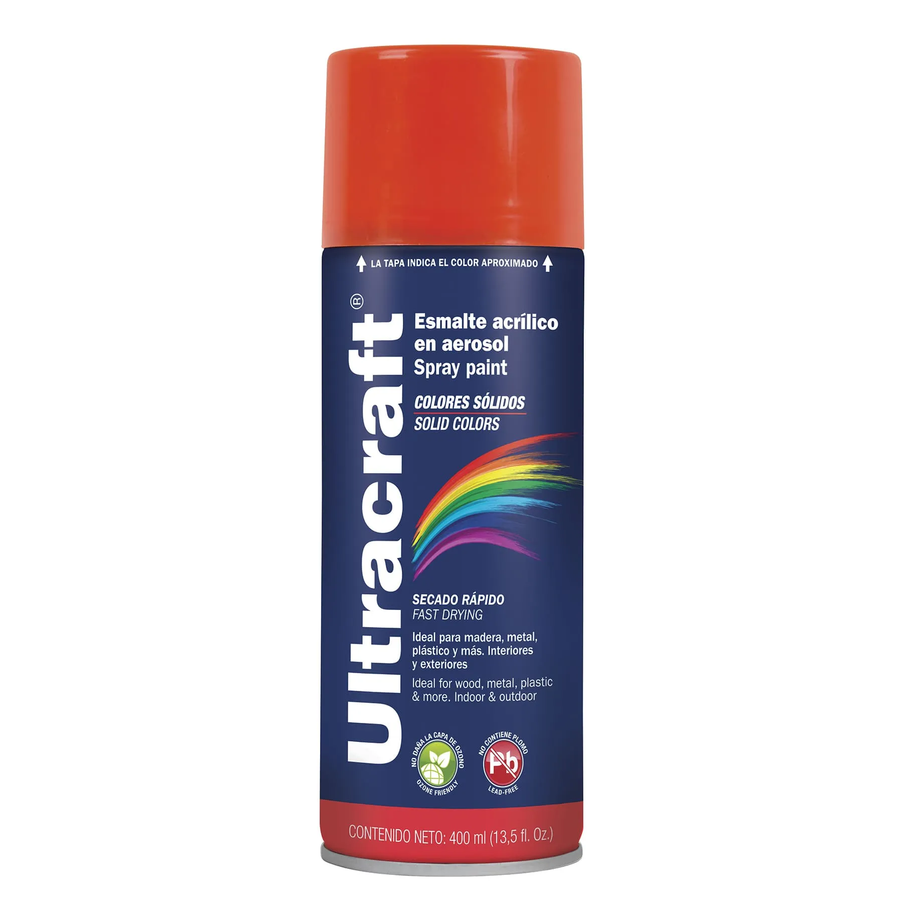 Pintura Naranja En Aerosol De 400 Ml, Secado Rápido Ultracraft