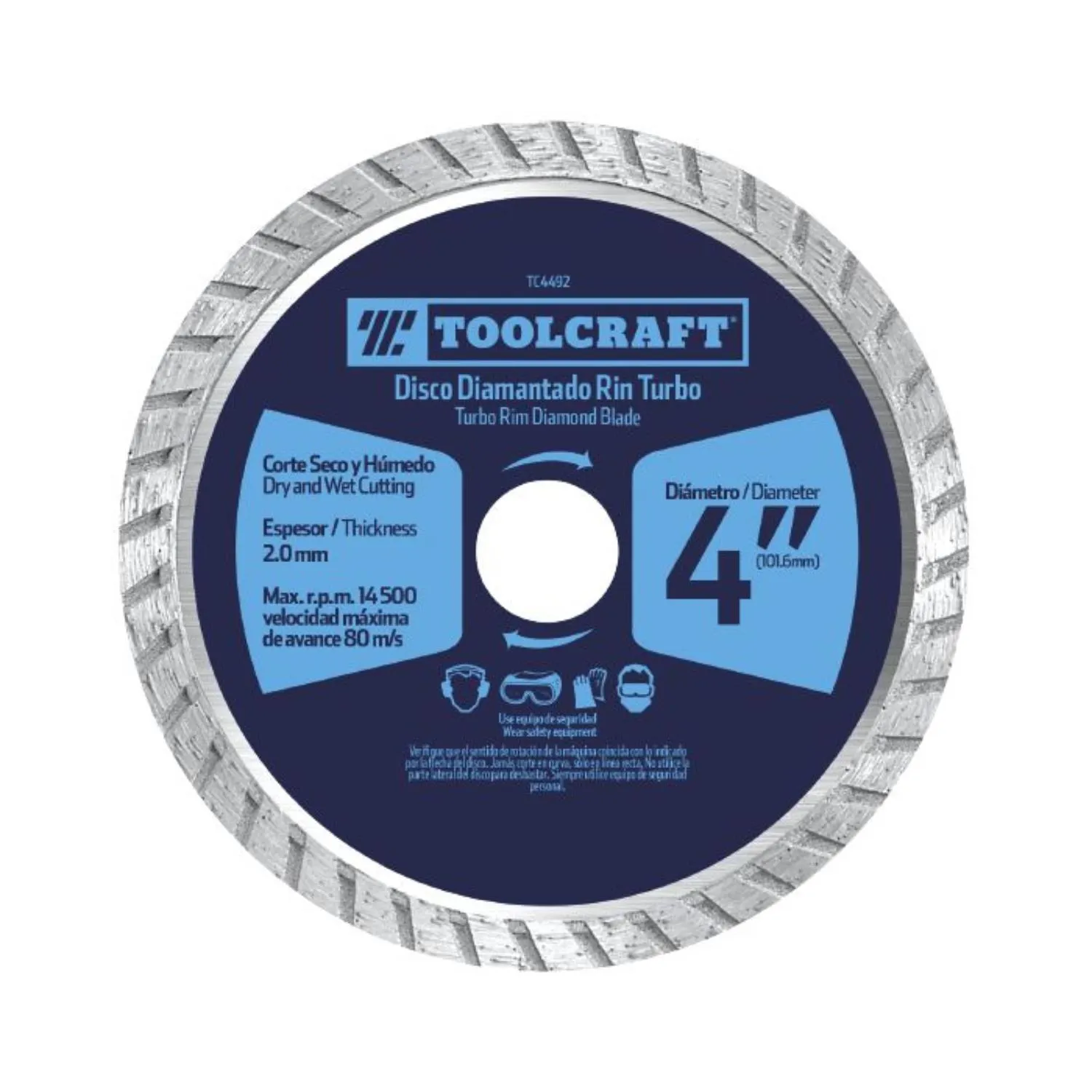 Disco Diamantado De 7'' Toolcraft 2.4 Mm Corte Turbo